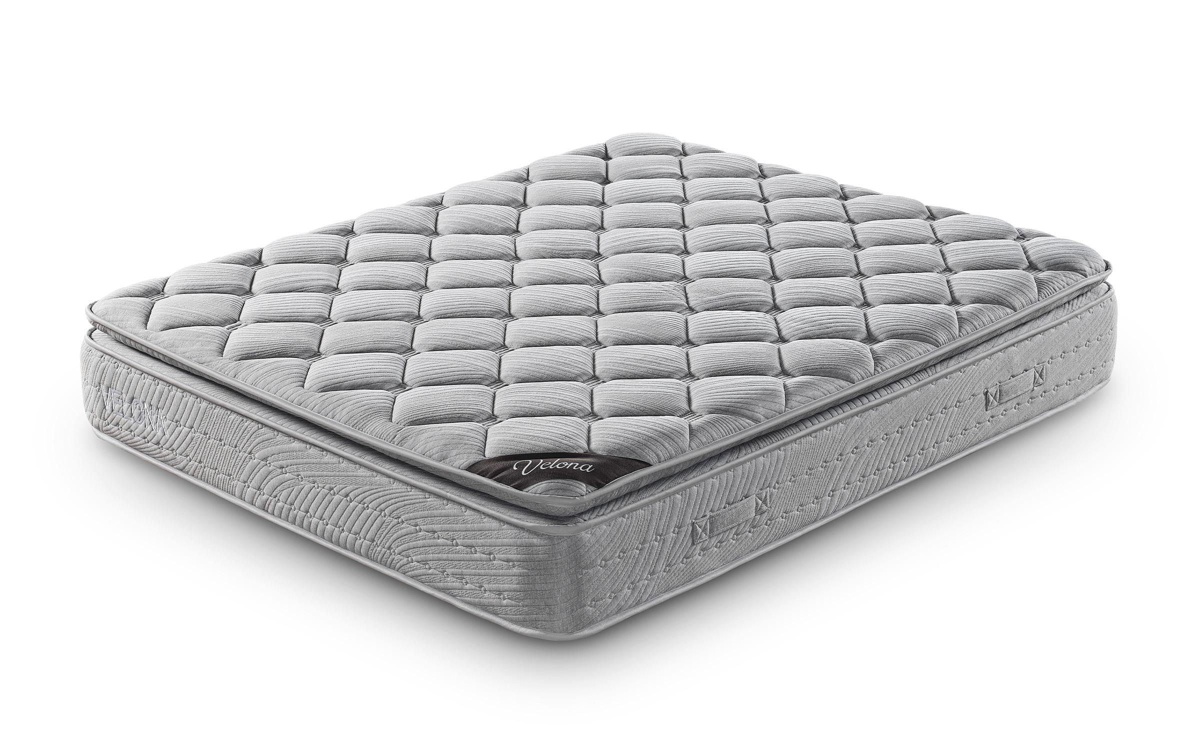 Pat dublu Boxspring 160/200 Velona + saltea, gri  9
