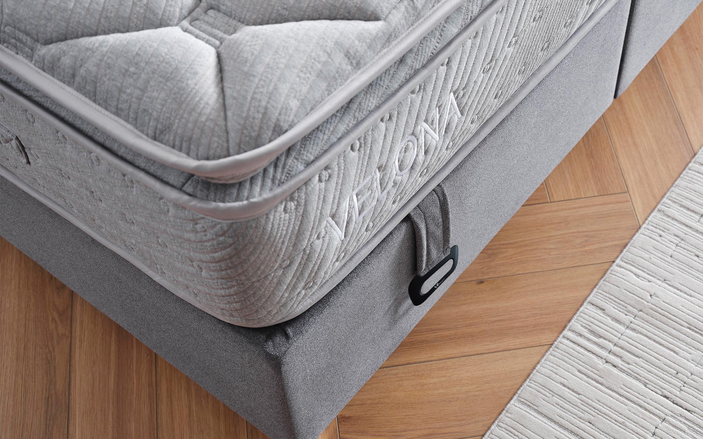 Pat dublu Boxspring 160/200 Velona + saltea, gri  13