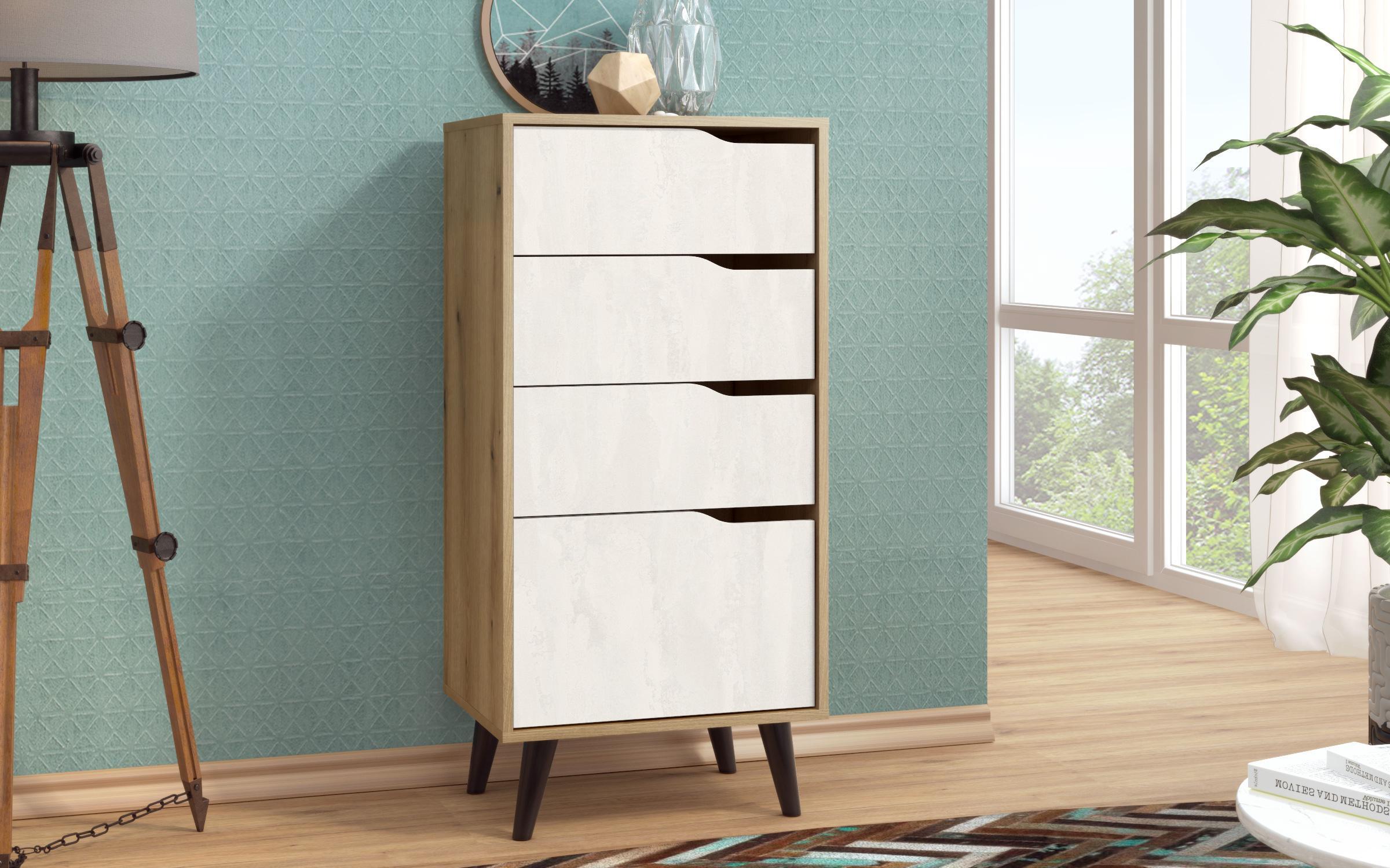 Comoda Morano B, Silk + stejar evoc  1