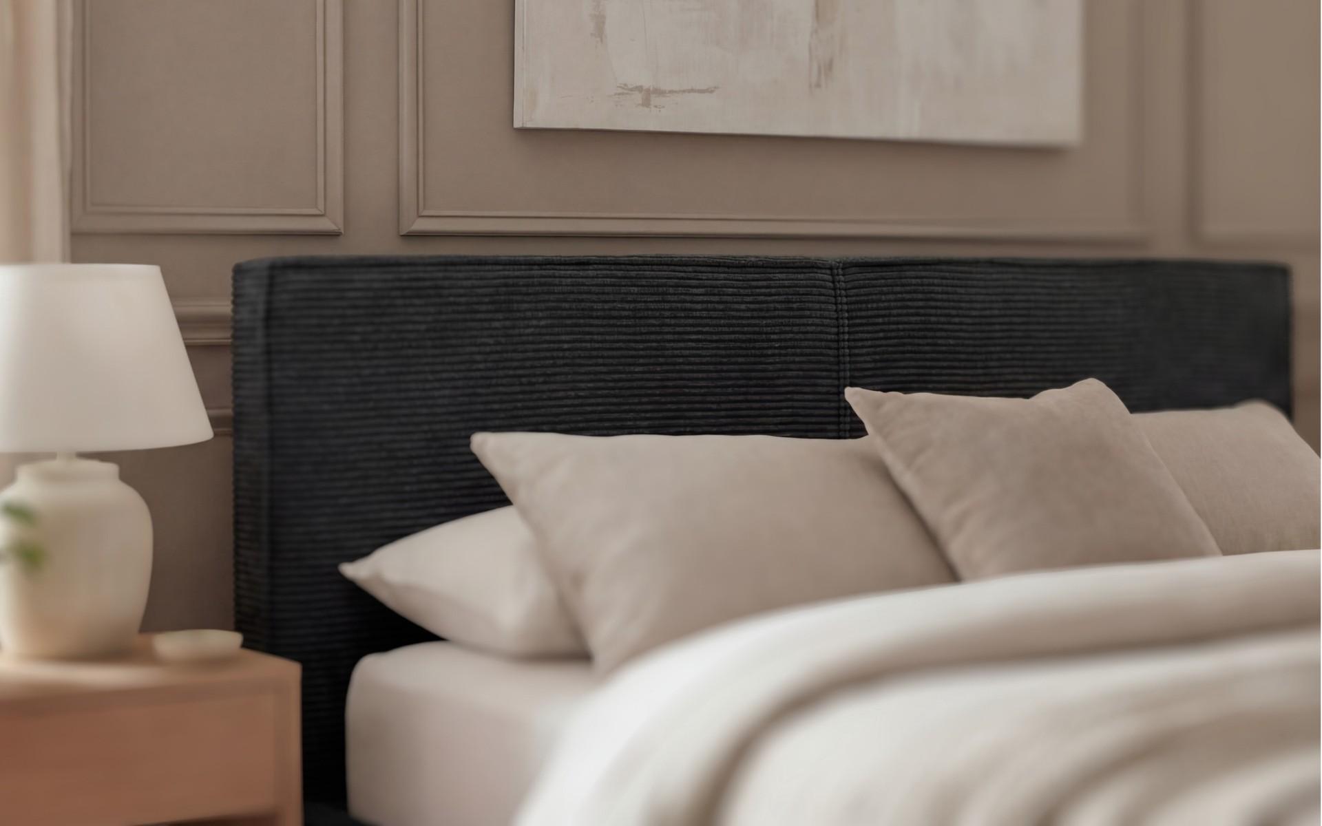 Pat dublu tapitat 160/200 Siera, gri inchis  5