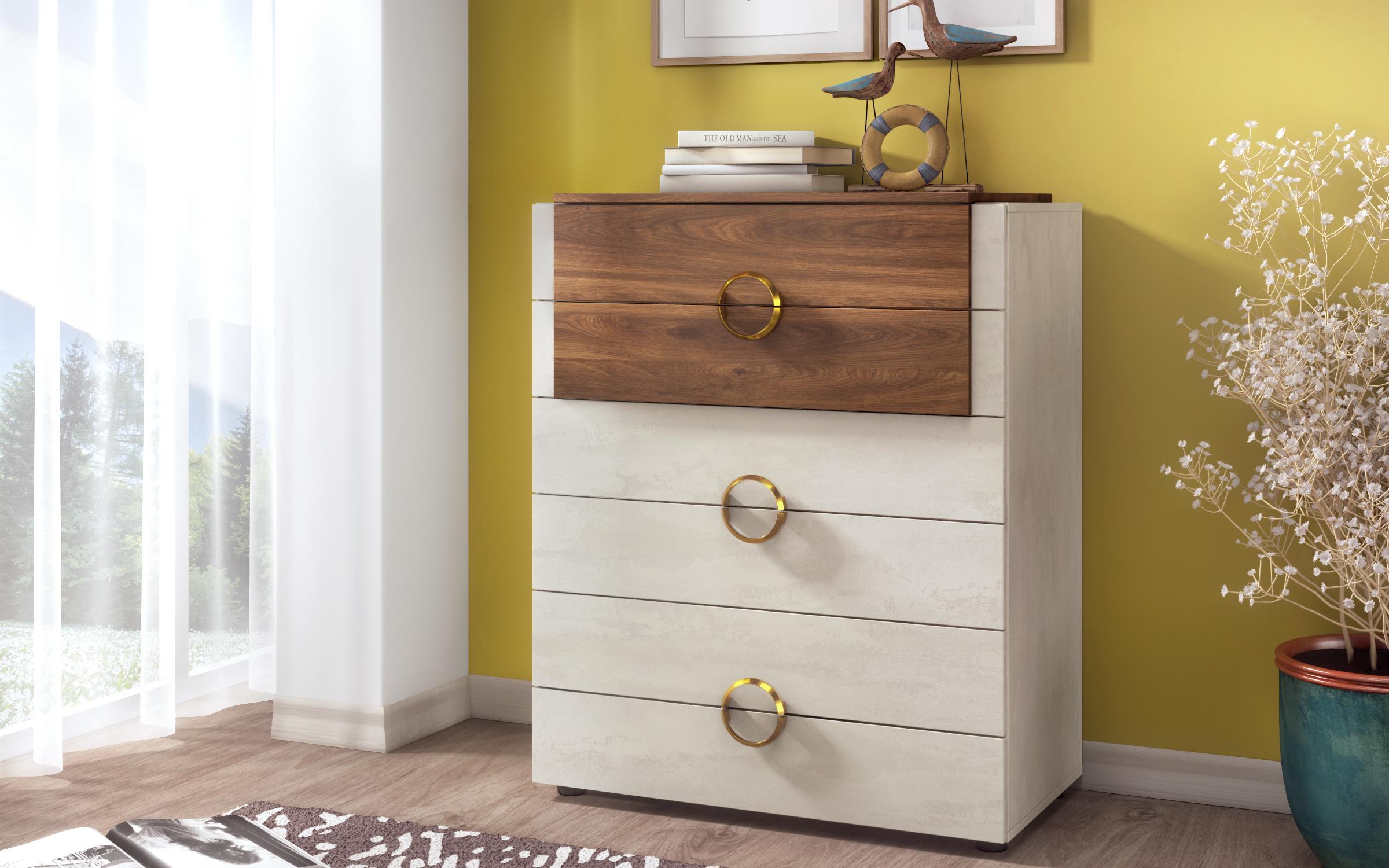 Comoda Aronda, Silk + stejar coniac  1