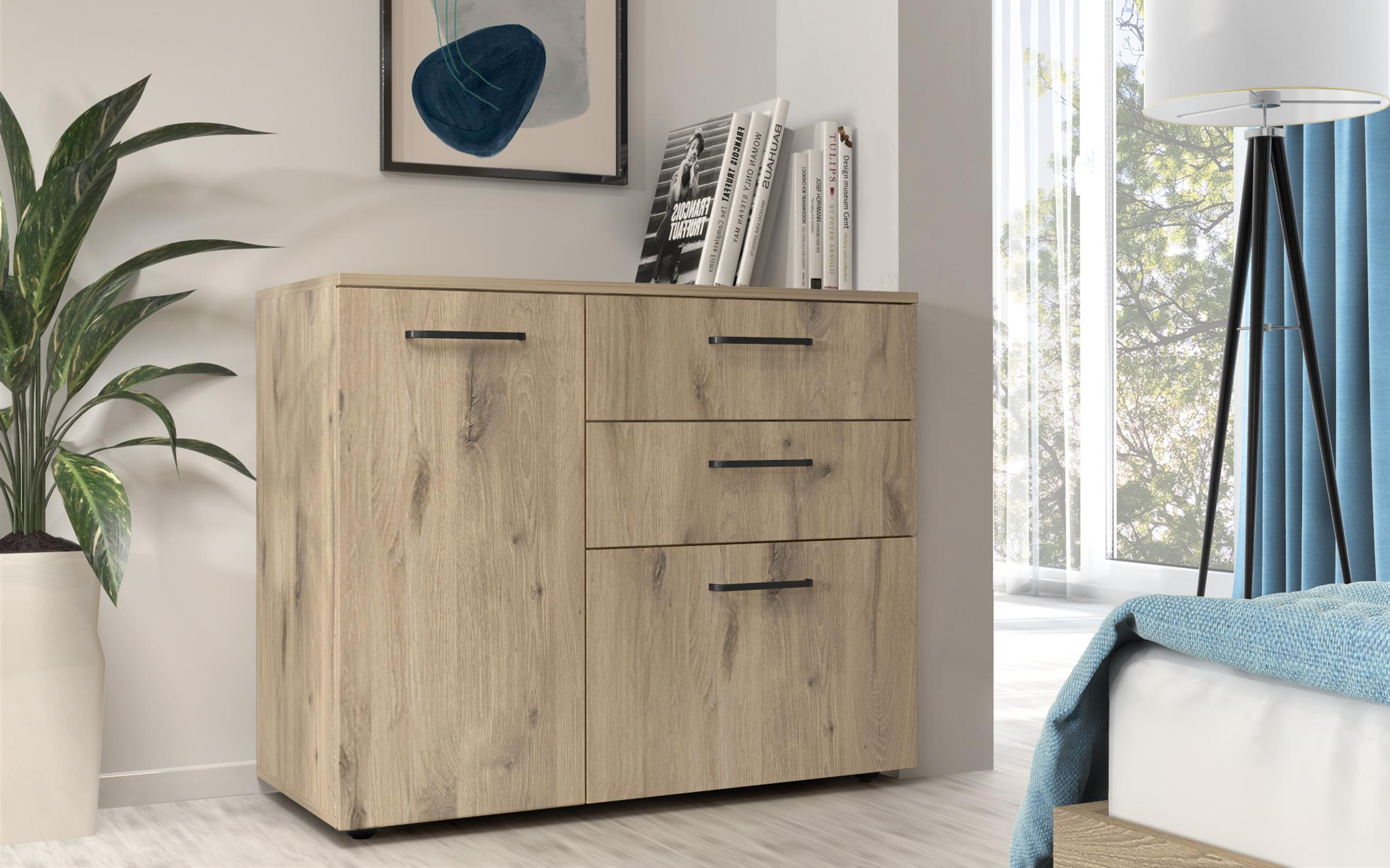 Comoda Aston, stejar scandinav deschis  1