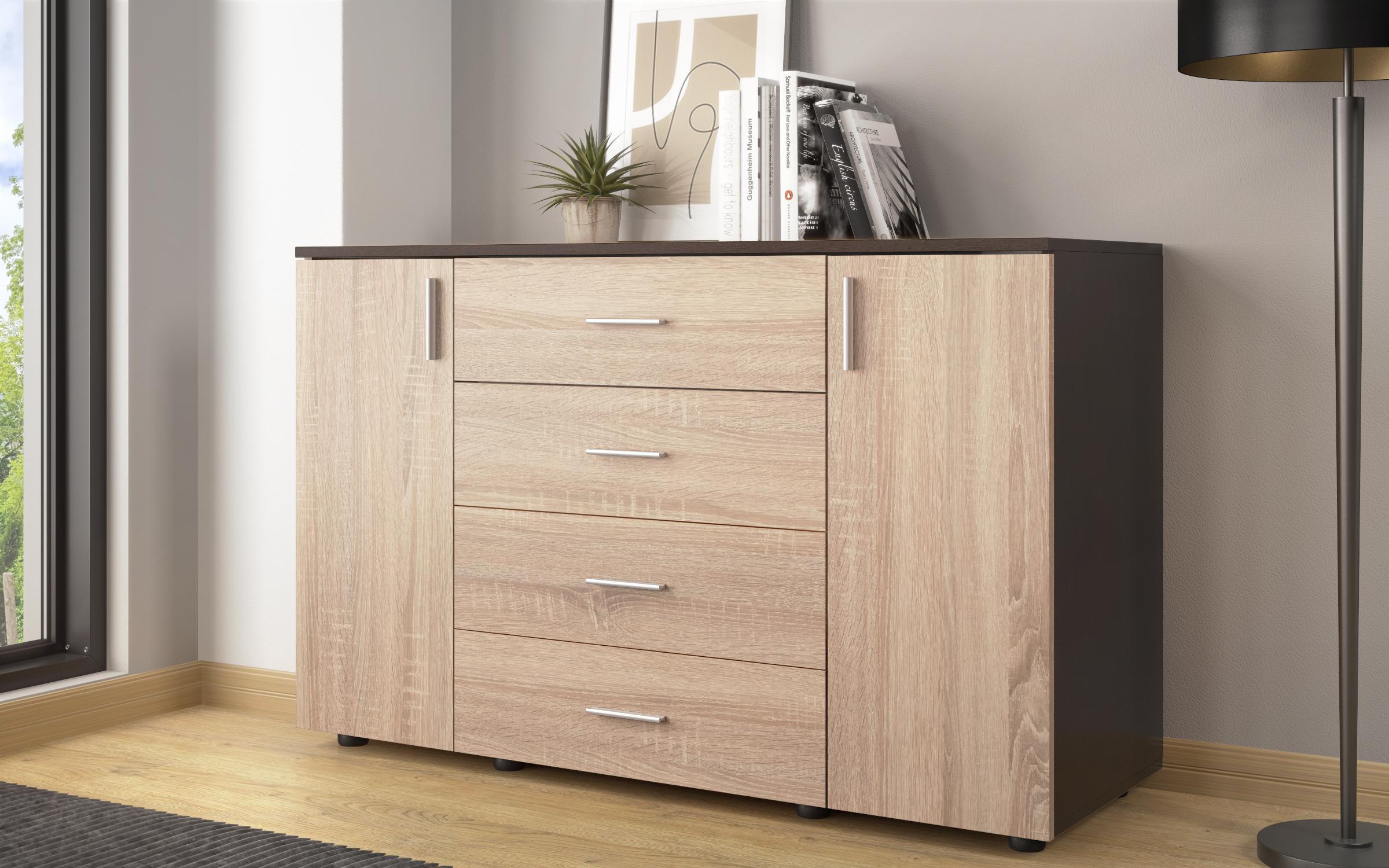 Comoda Lenny, wenge + stejar sonoma  1