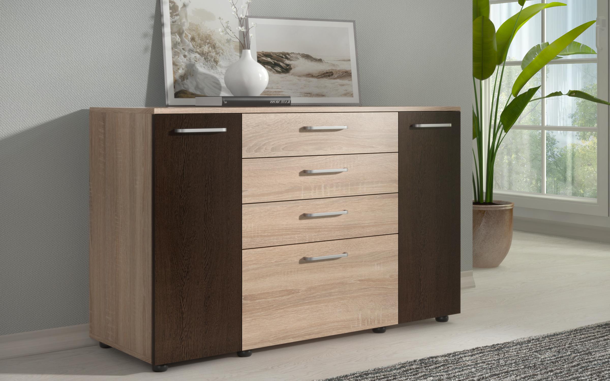 Comoda Ronie, stejar sonoma + wenge  1