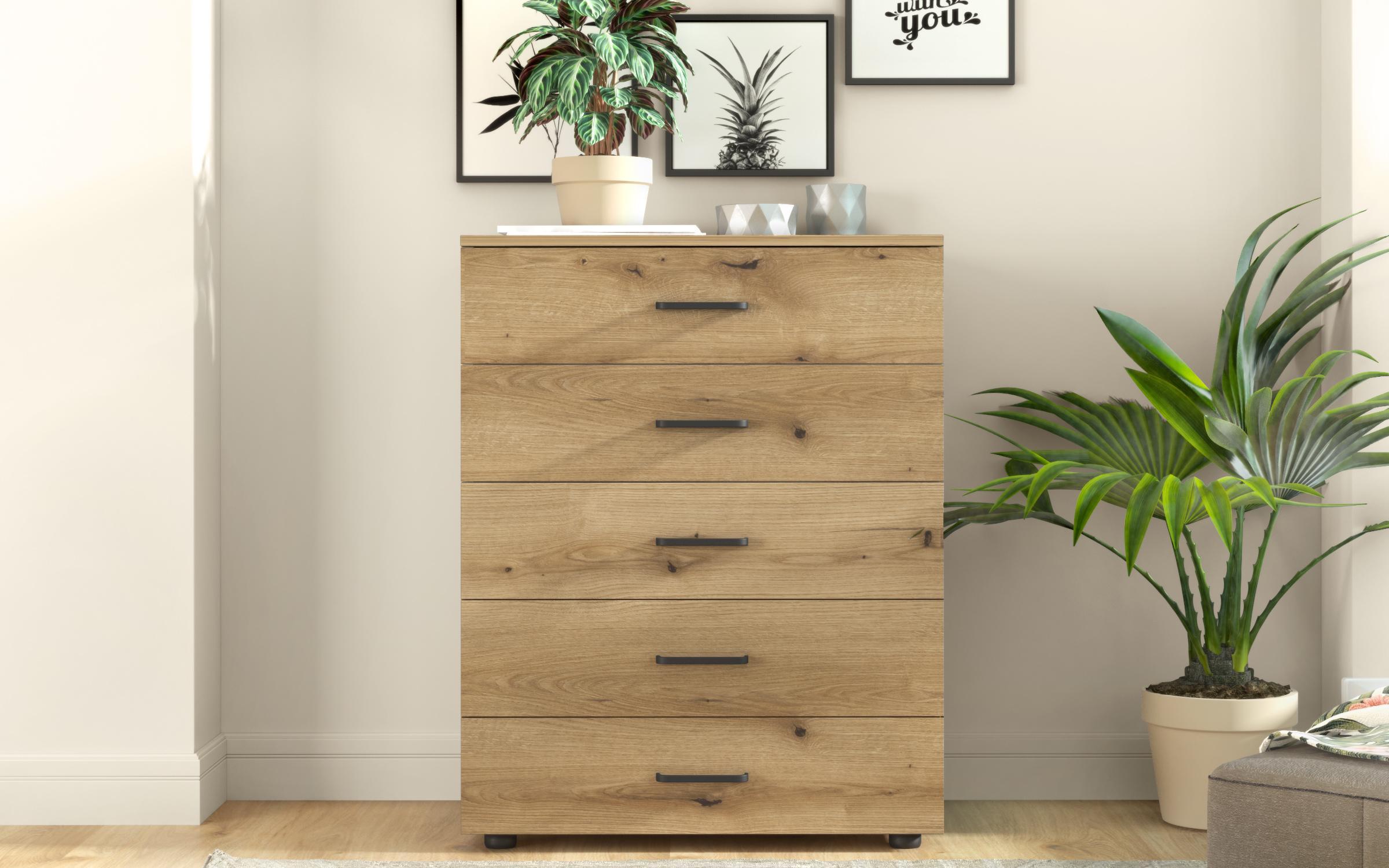 Comoda SR-5, stejar evoc + negru  2