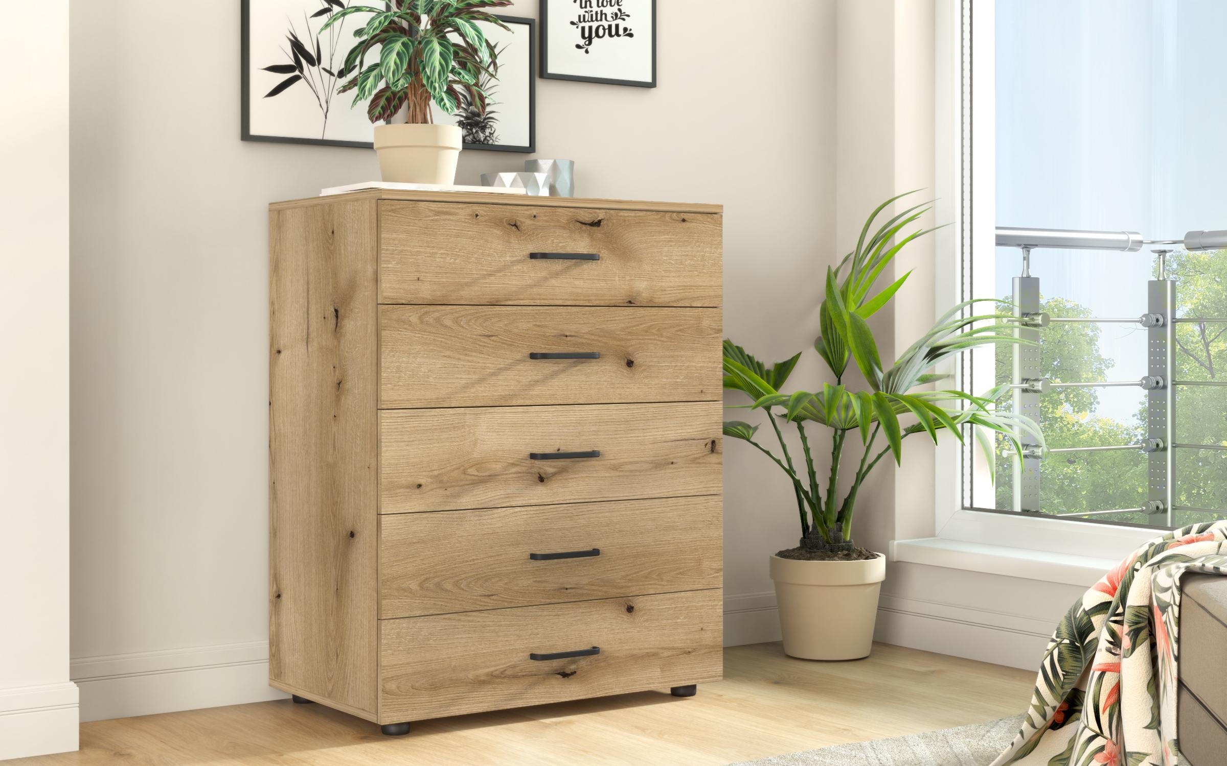 Set mobilier pentru camera copilului 120/190 Evora Classic, stejar evoc + negru  6