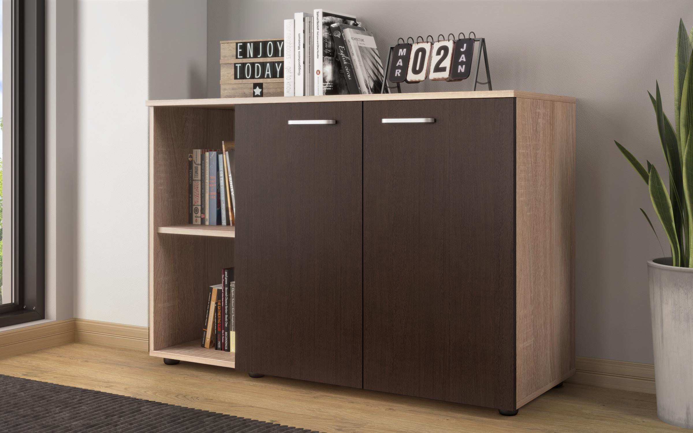 Comoda Veron L, stejar sonoma + wenge  1