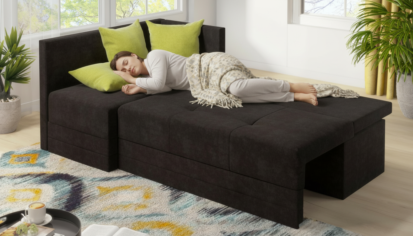 Раскладной угловой диван Алора, серо-коричневый + зеленый  4