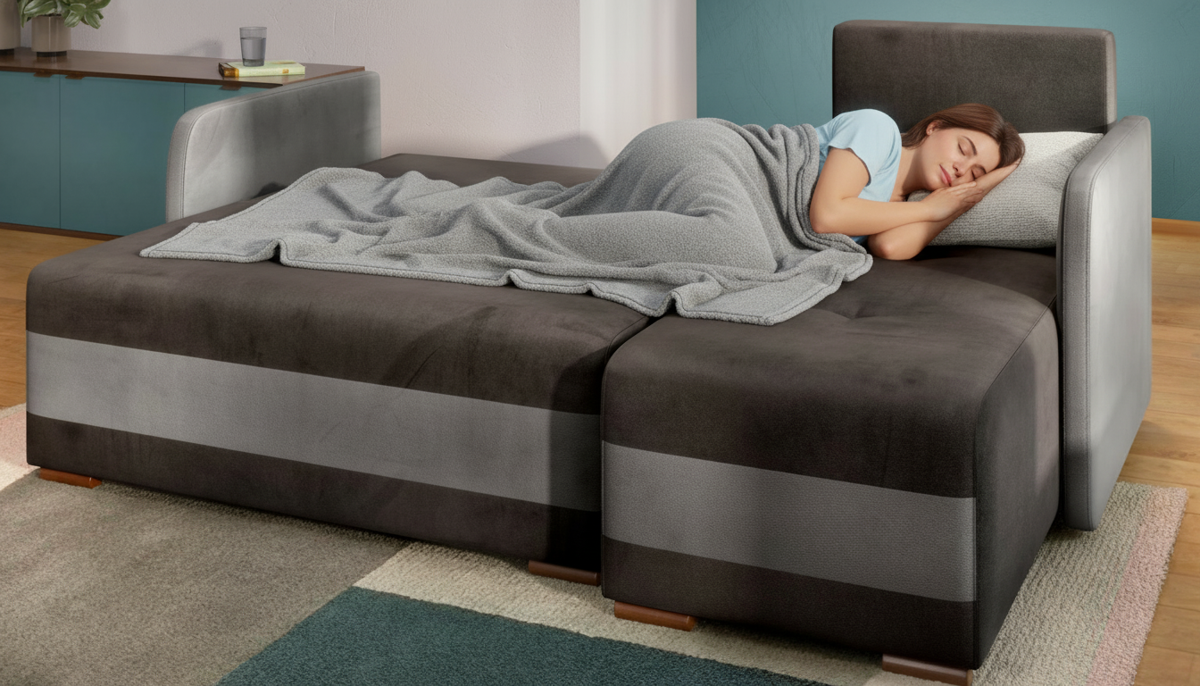 Раскладной угловой диван Алекса, графит + серый + розовый  4