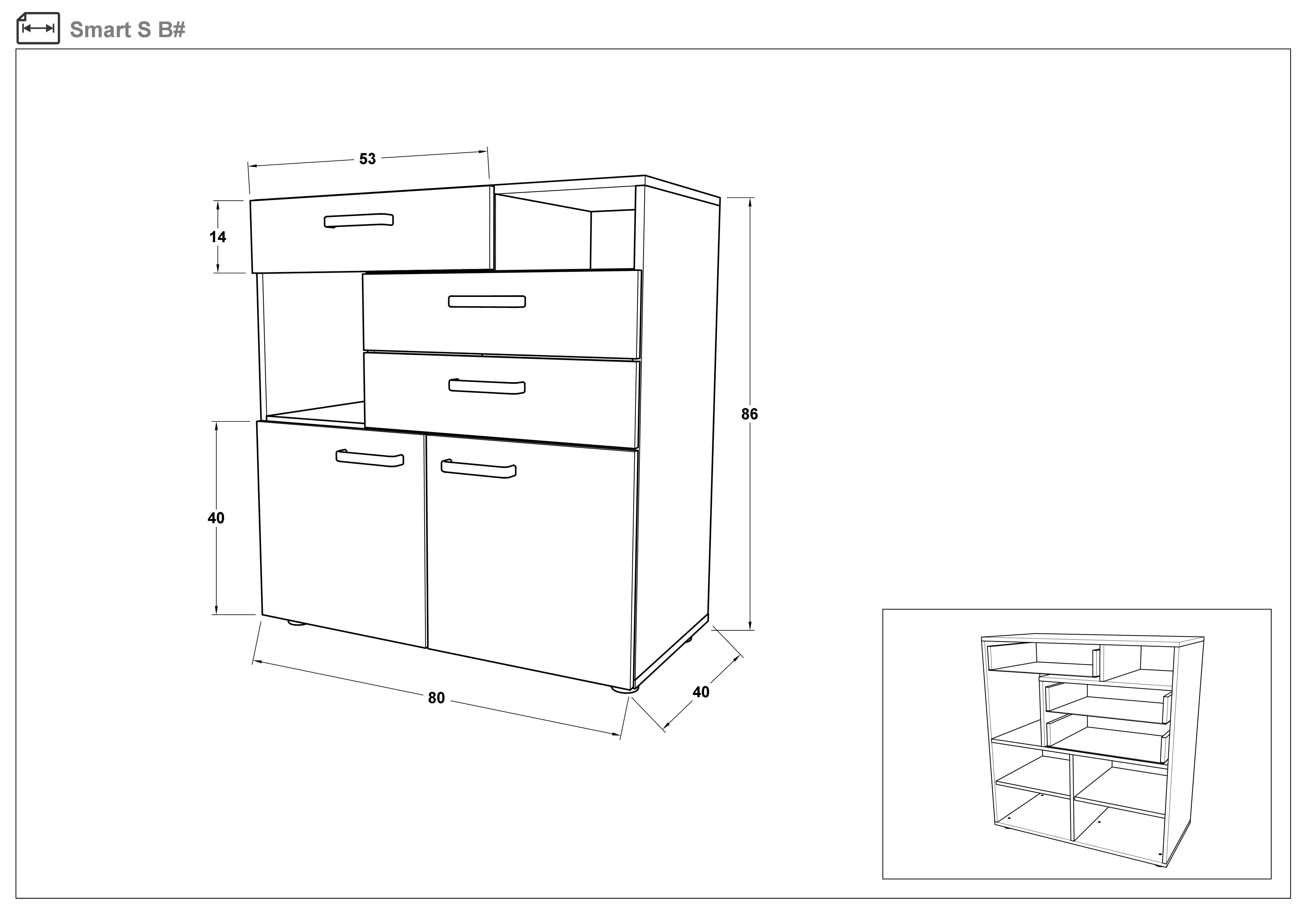Comoda Smart S, wenge + stejar sonoma  2