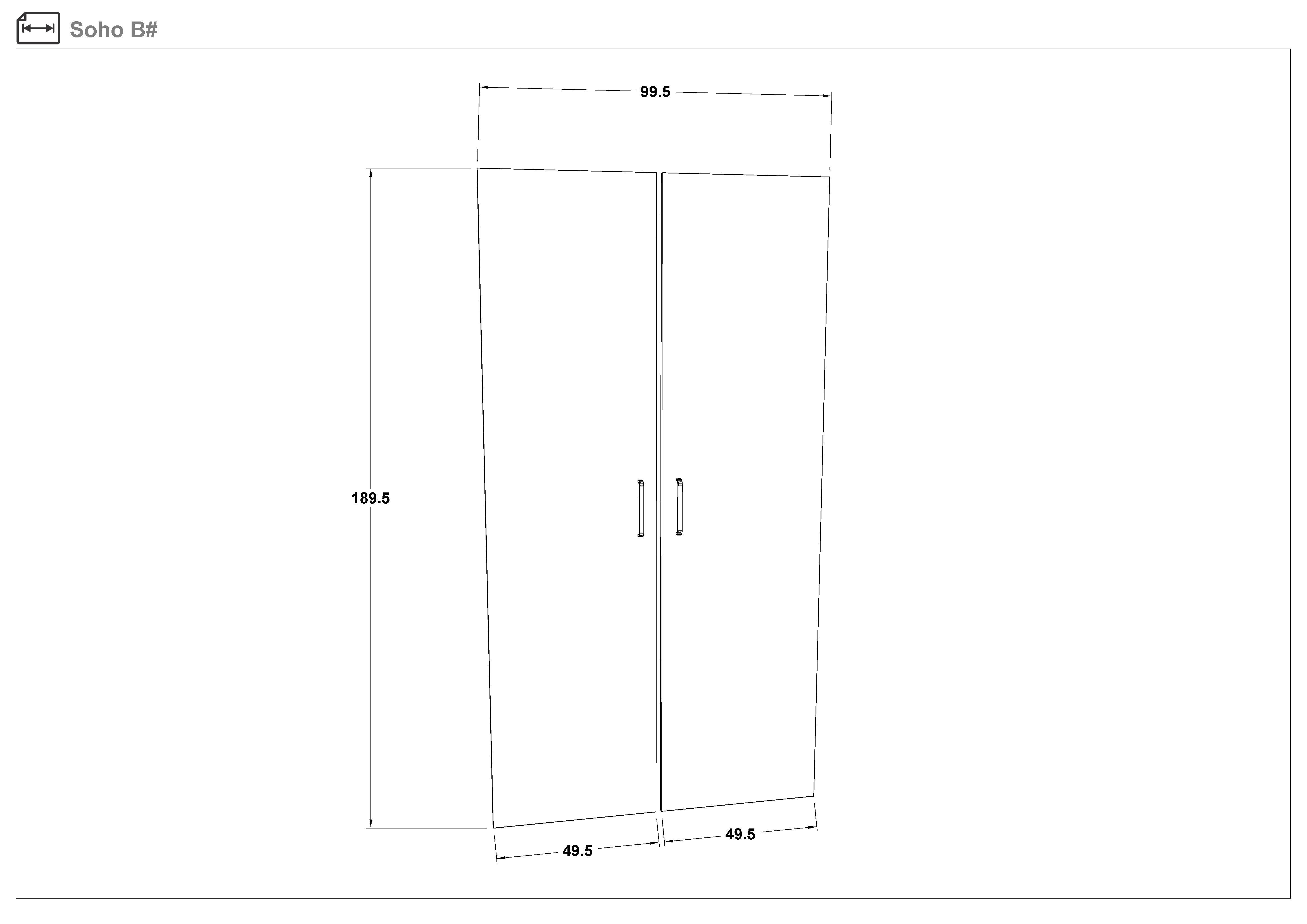 Dulap modular cu balamale, 200 сm Soho Concept 200, bej metalic + stejar scandinav inchis  5