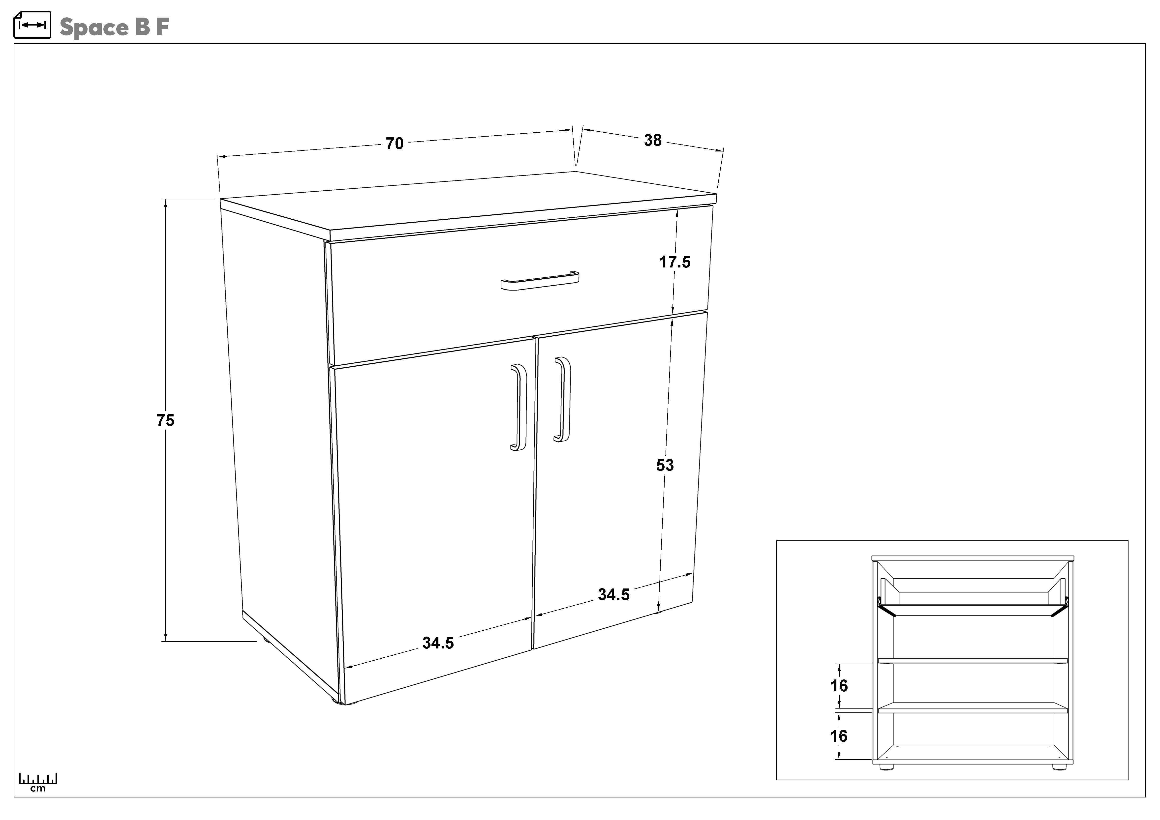 Comoda Space B, casmir + stejar antracit  2