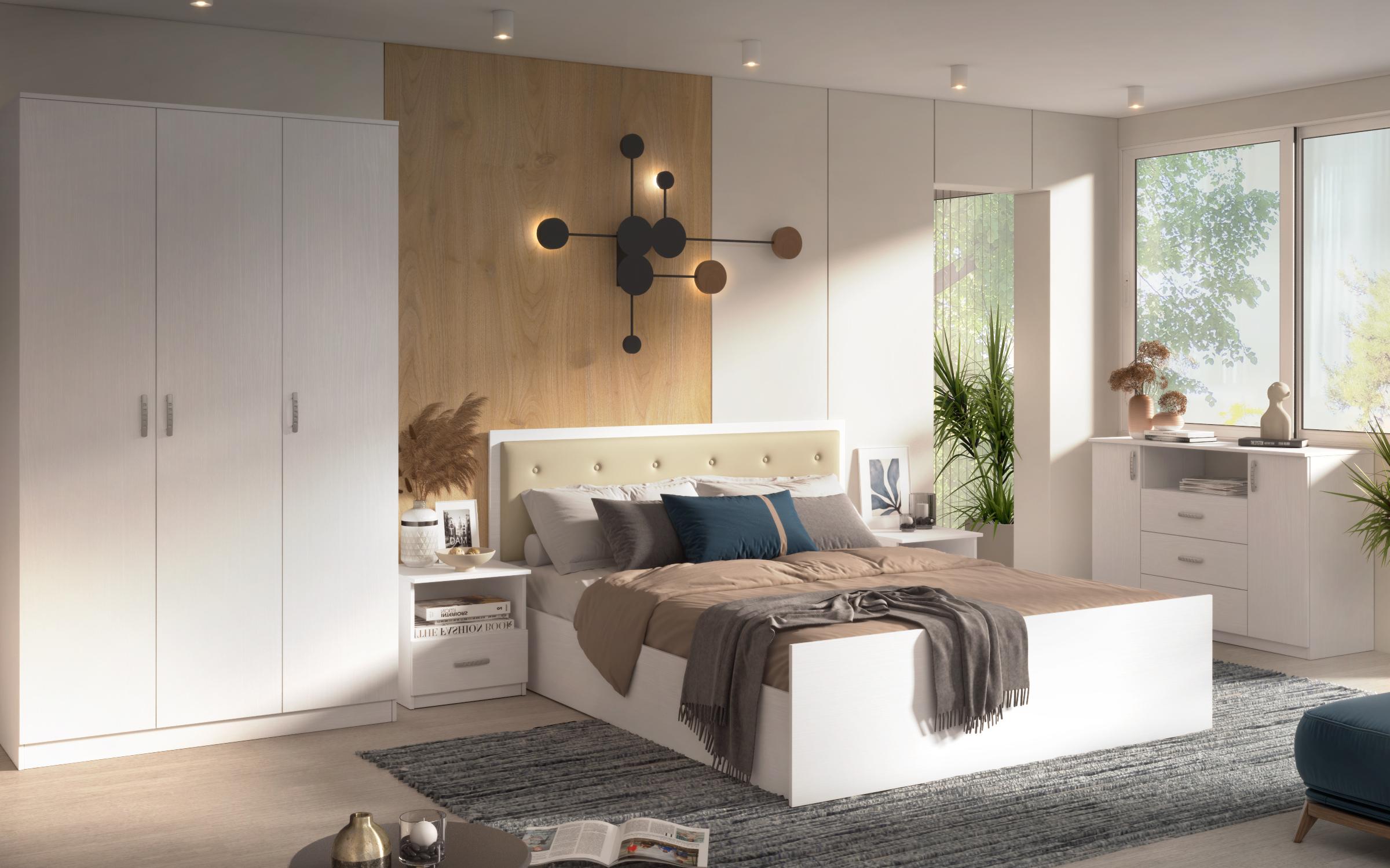 Dulap cu trei usi Tria, textura alba  8