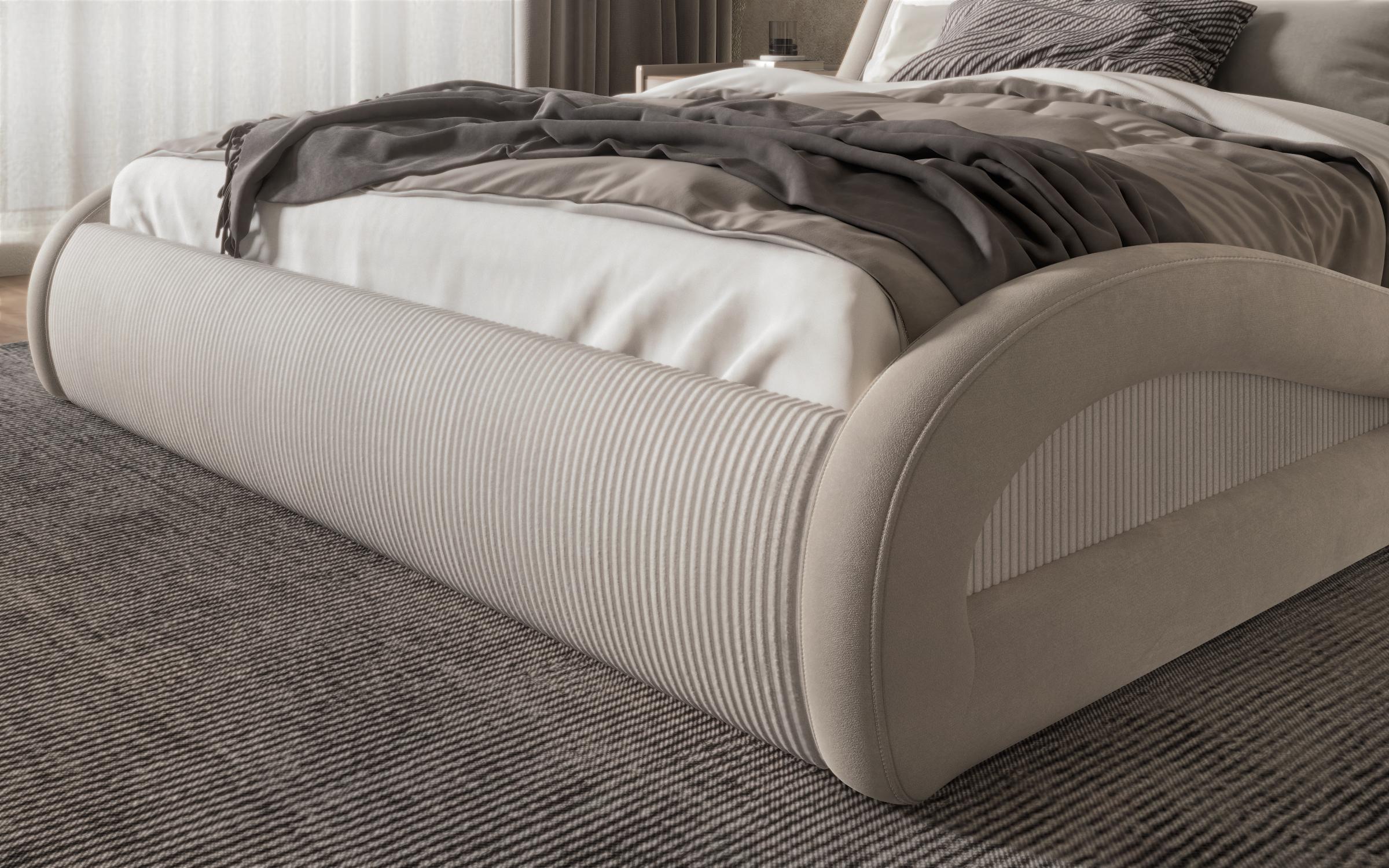 Pat dublu tapitat 160/200 Liviana Delux, bej deschis + bej  6