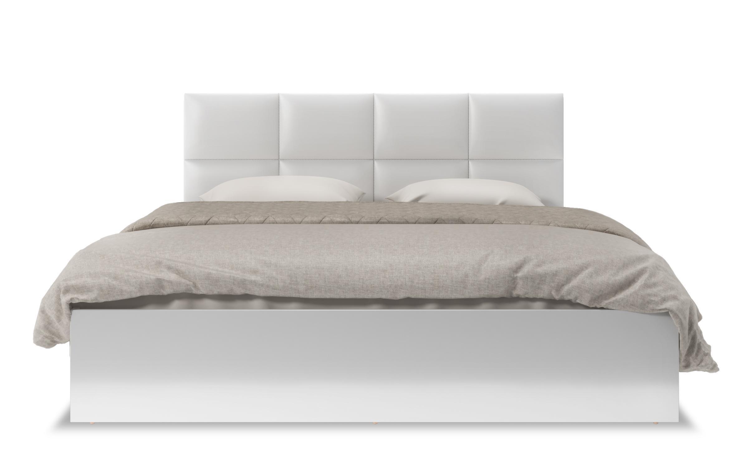 Set living + pat dublu Delano, gri + stejar scandinav deschis + alb lucios cu piele alba  5