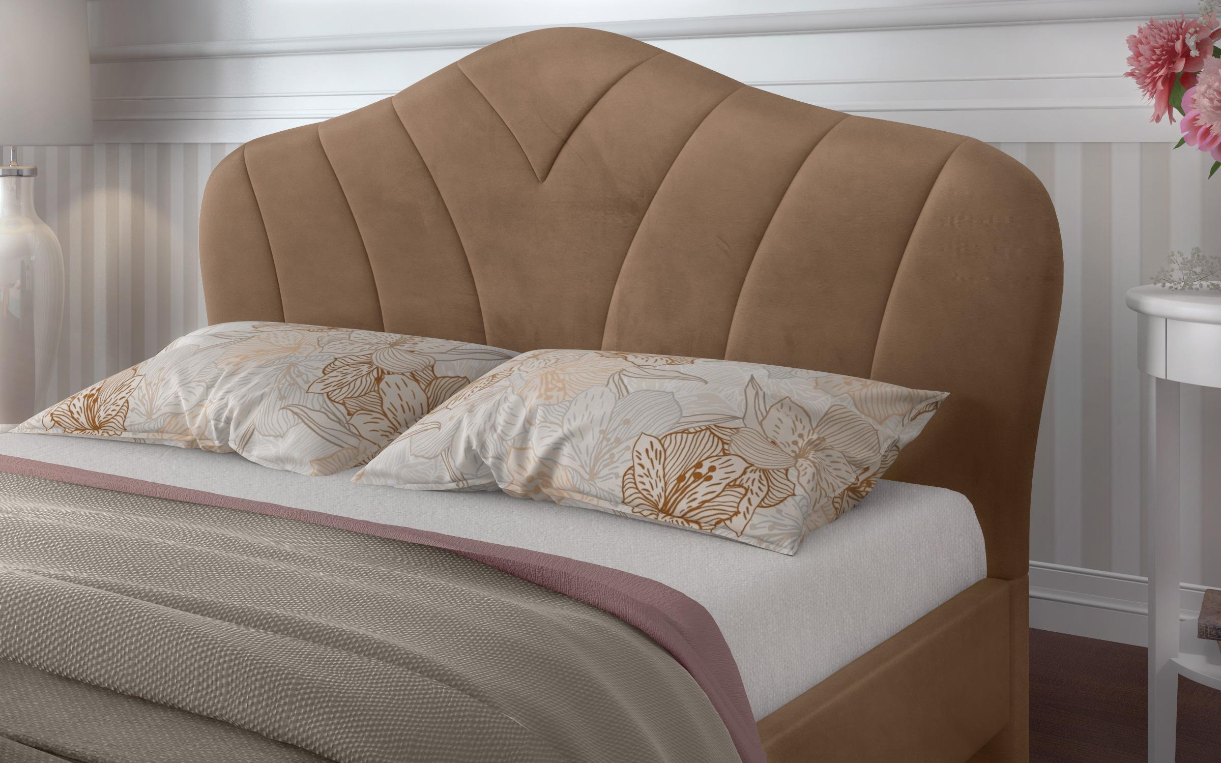 Pat dublu tapitat 160/200 Palmina, bej inchis  6