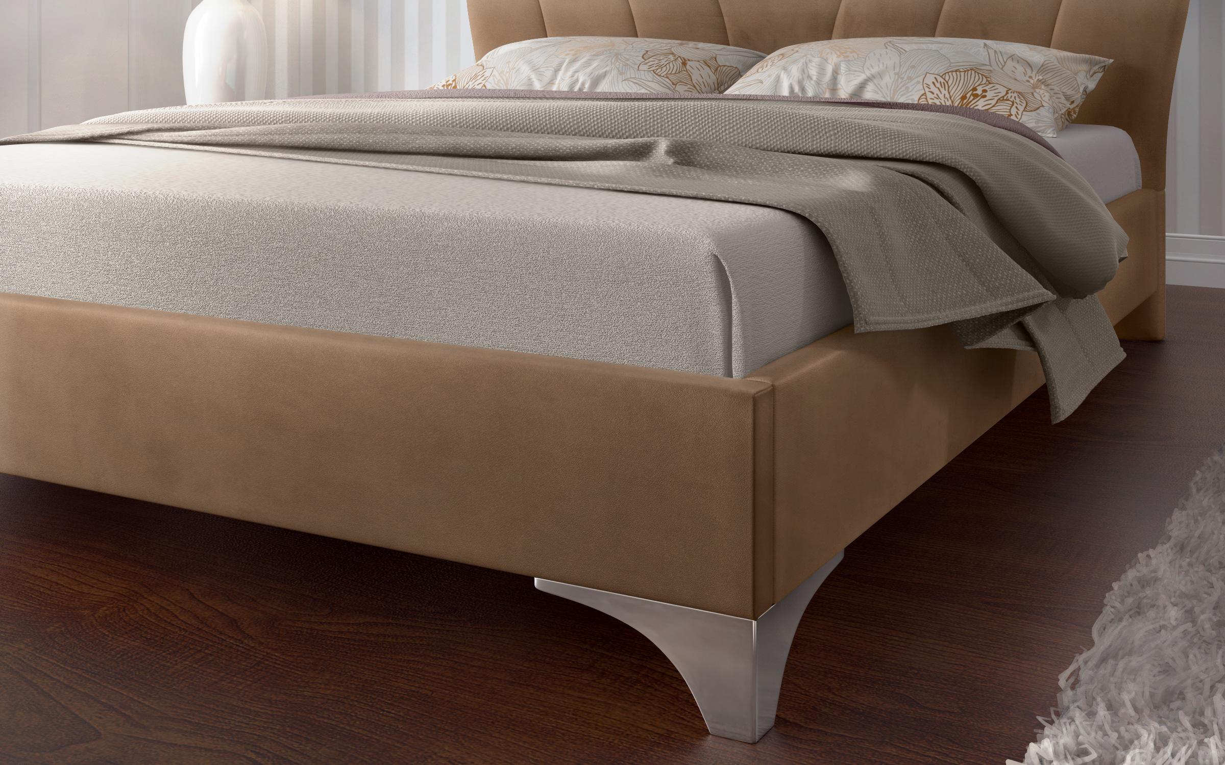 Pat dublu tapitat 160/200 Palmina, bej inchis  7