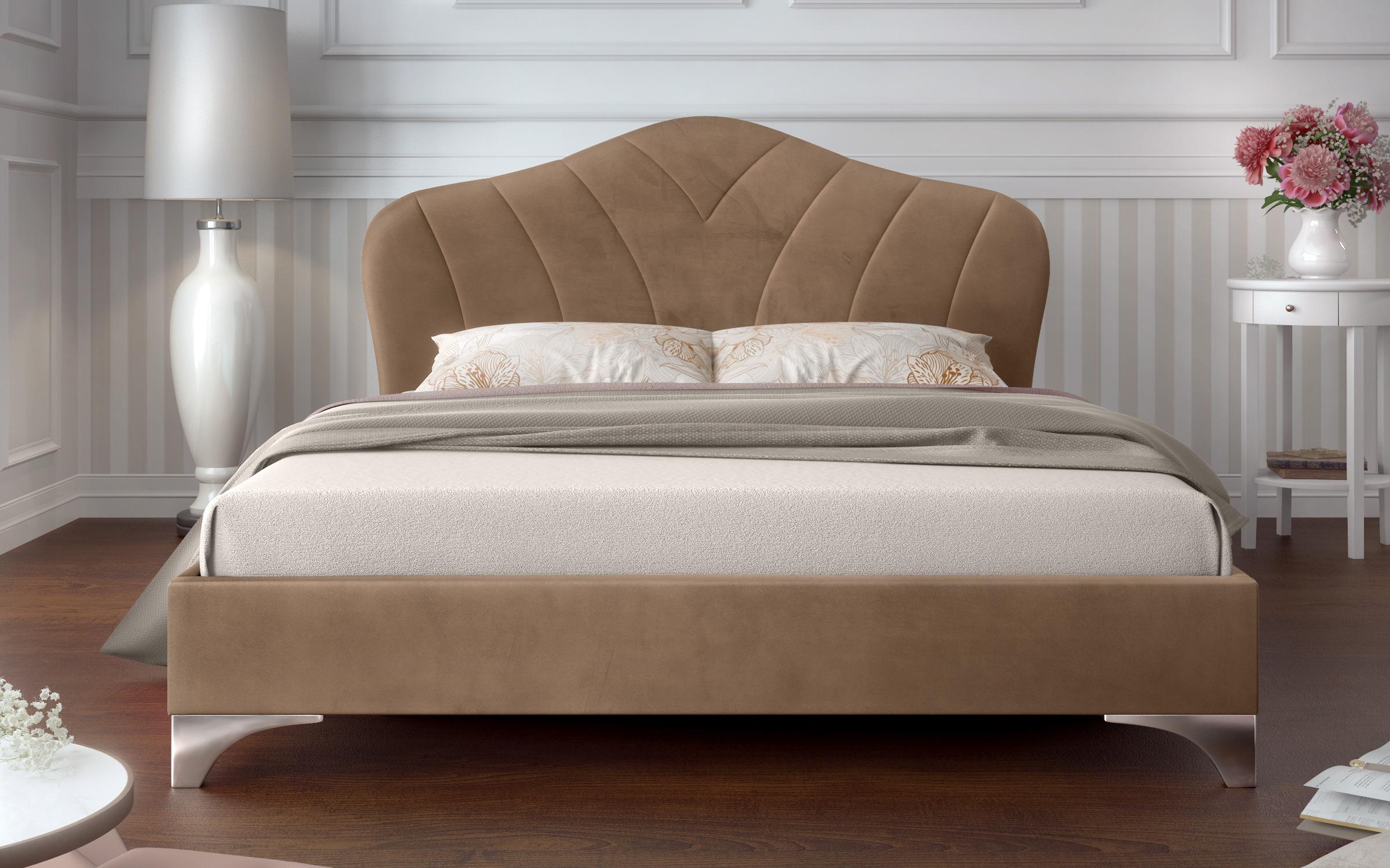 Pat dublu tapitat 160/200 Palmina, bej inchis  8