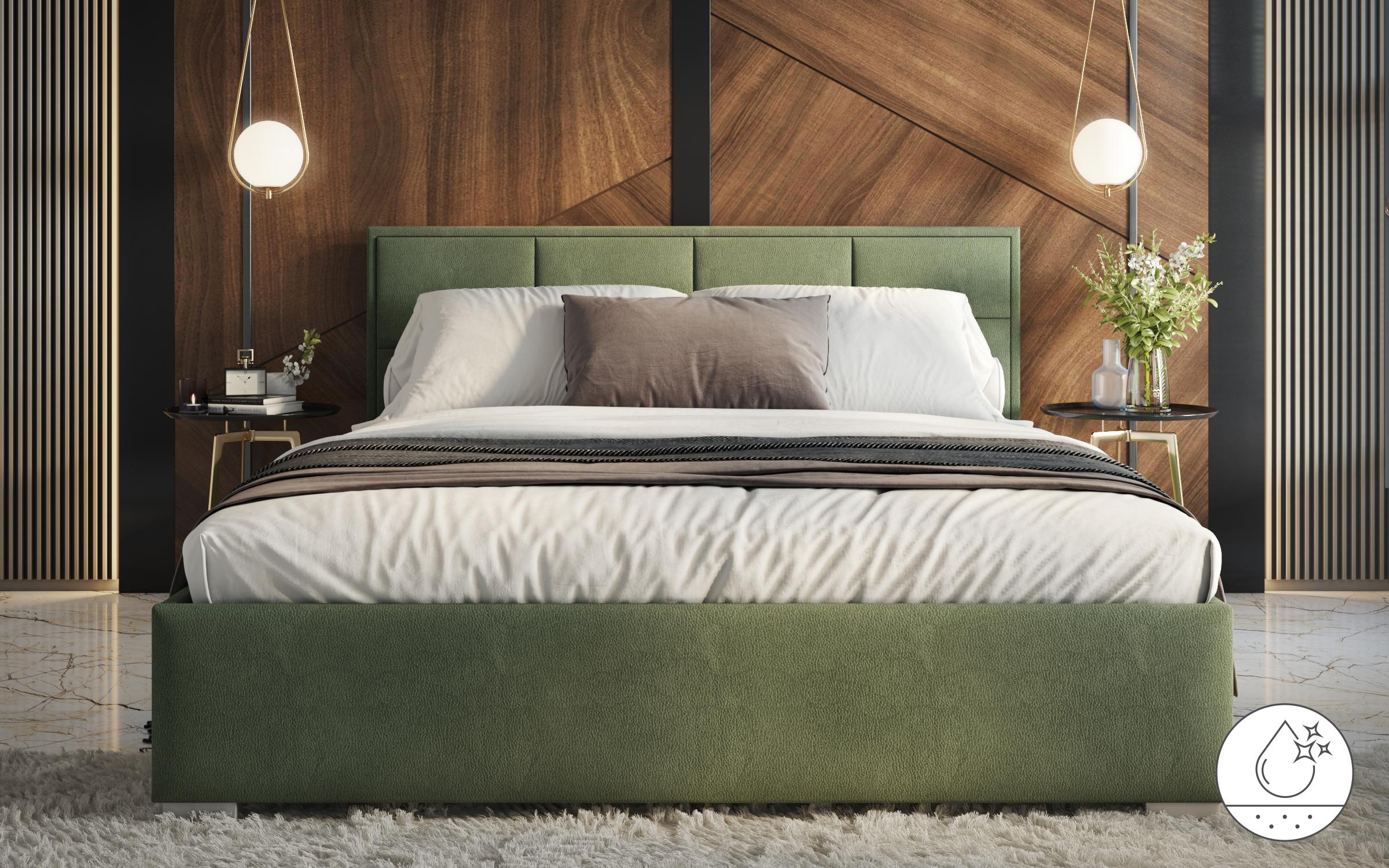 Pat dublu tapitat 160/200 Delanta, verde  3