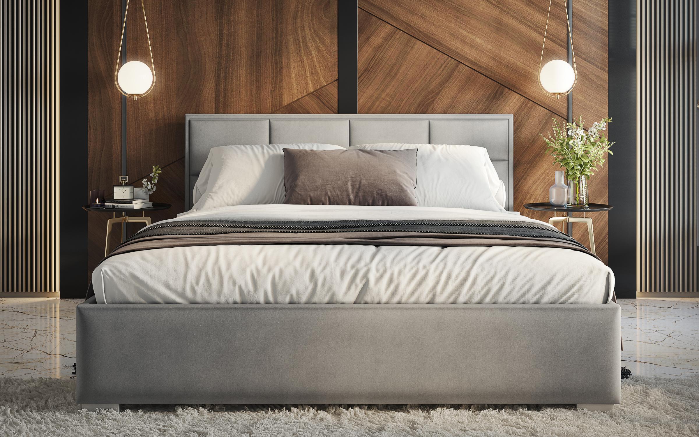 Pat dublu tapitat 180/200 Delanta, gri  3