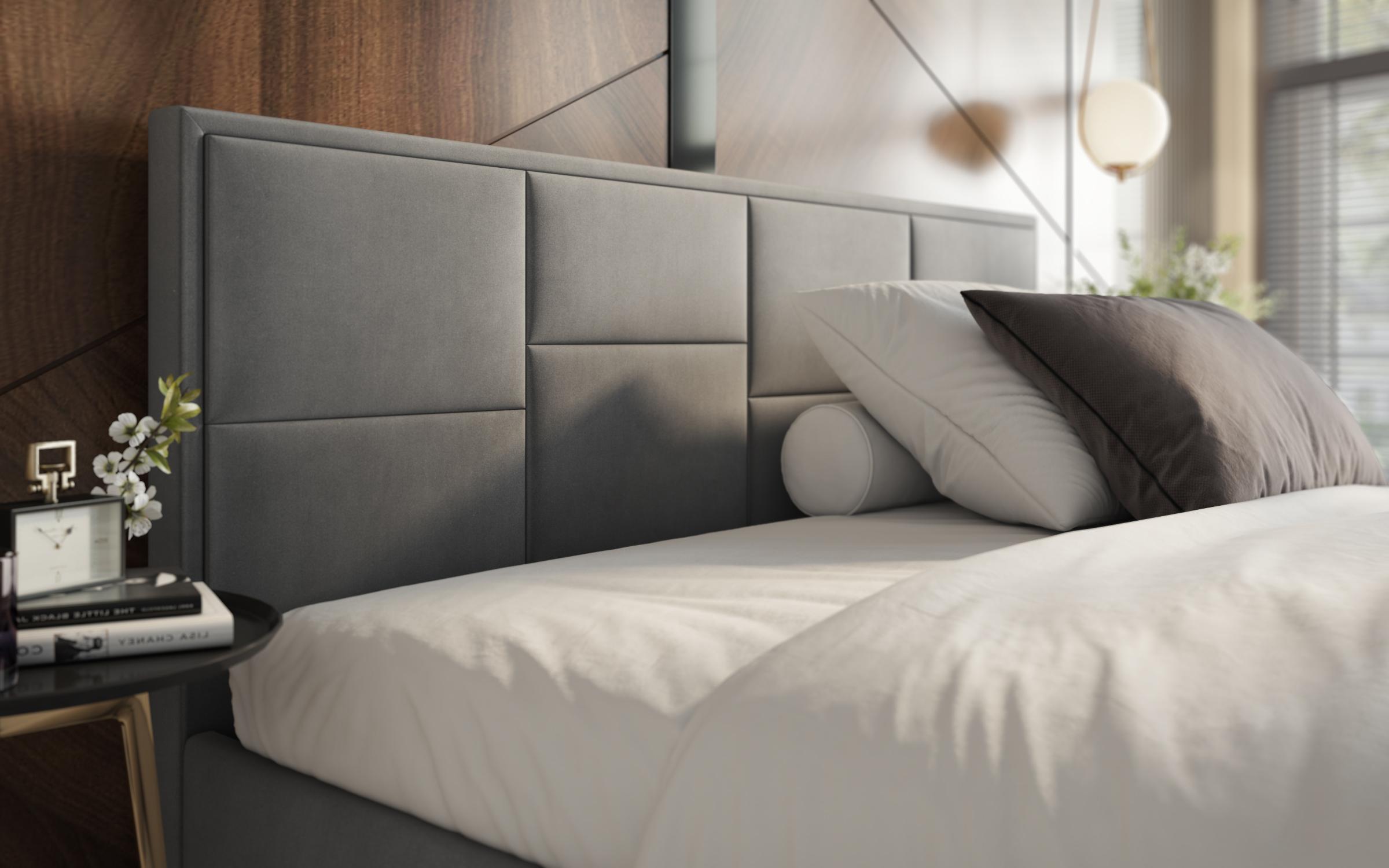 Pat dublu tapitat 180/200 Delanta, gri  5