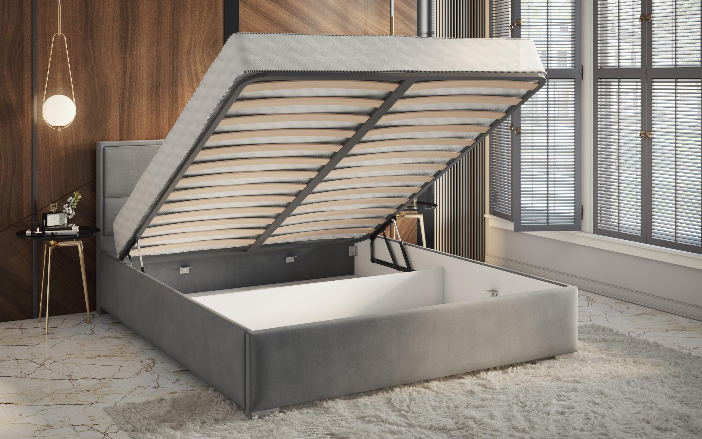 Pat dublu tapitat 180/200 Delanta, gri  3