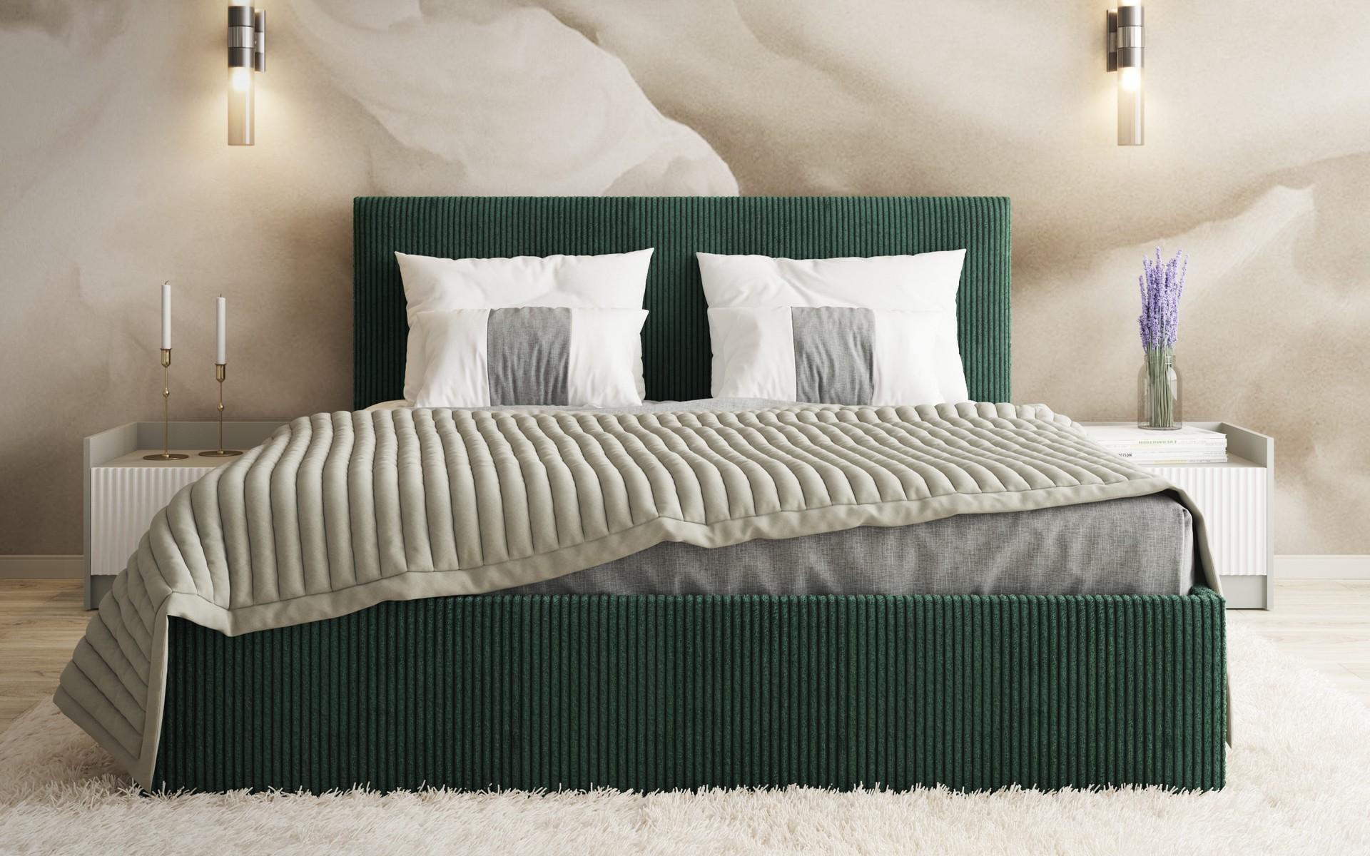 Pat dublu tapitat 160/200 Elit, verde  3