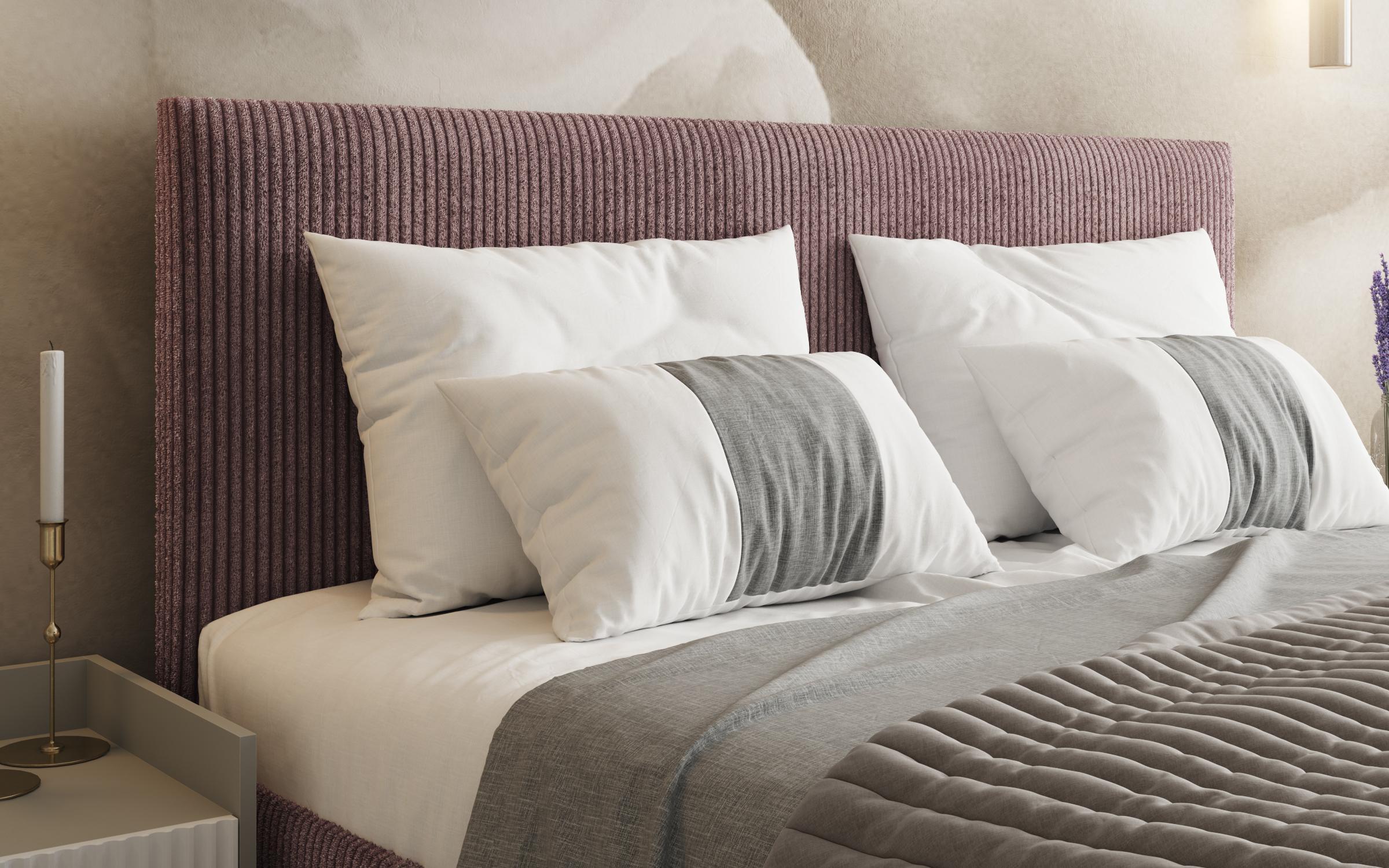 Pat dublu tapitat 140/200 Elit, cenusa de trandafiri  4