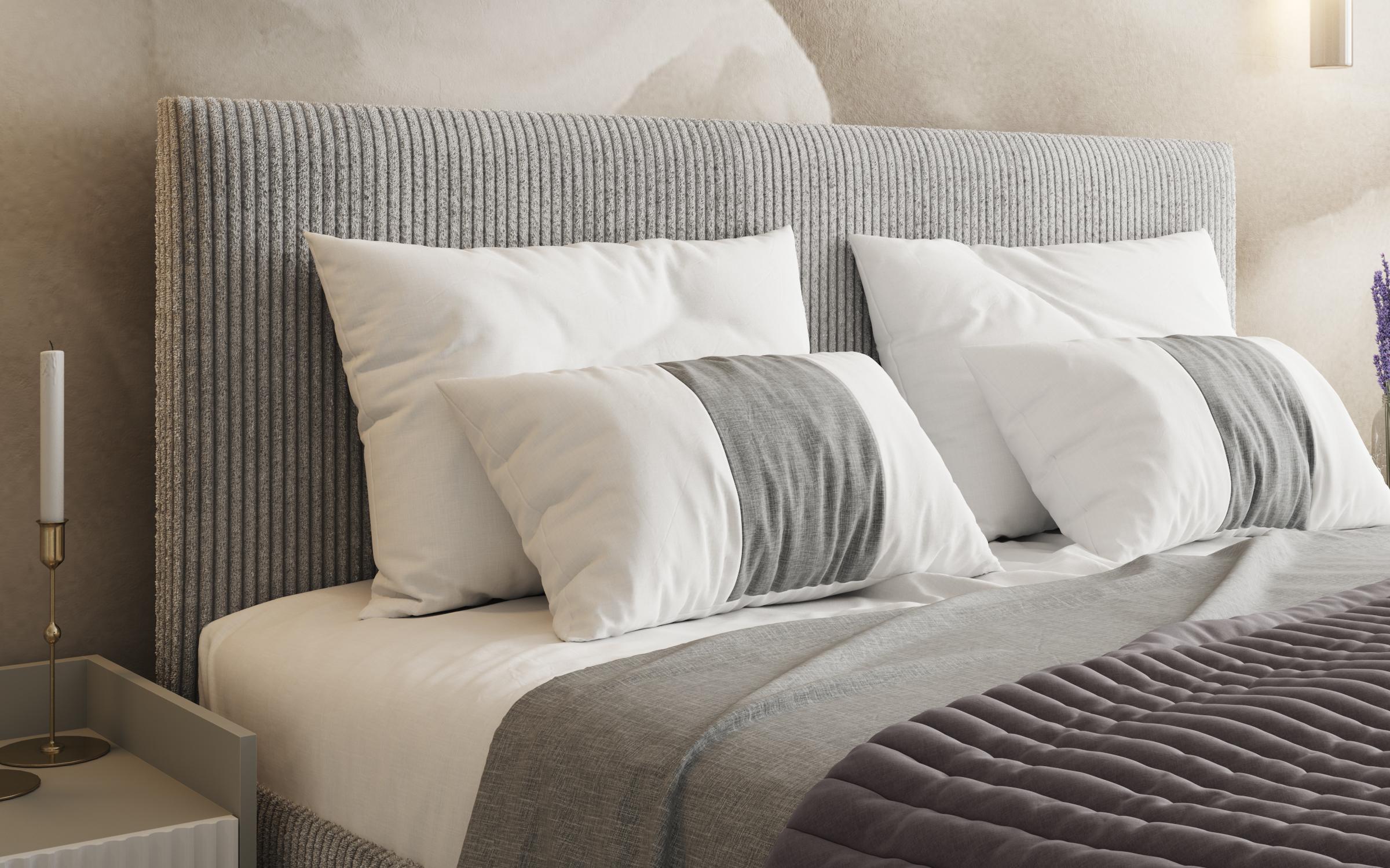 Pat dublu tapitat 140/200 Elit, gri deschis  4