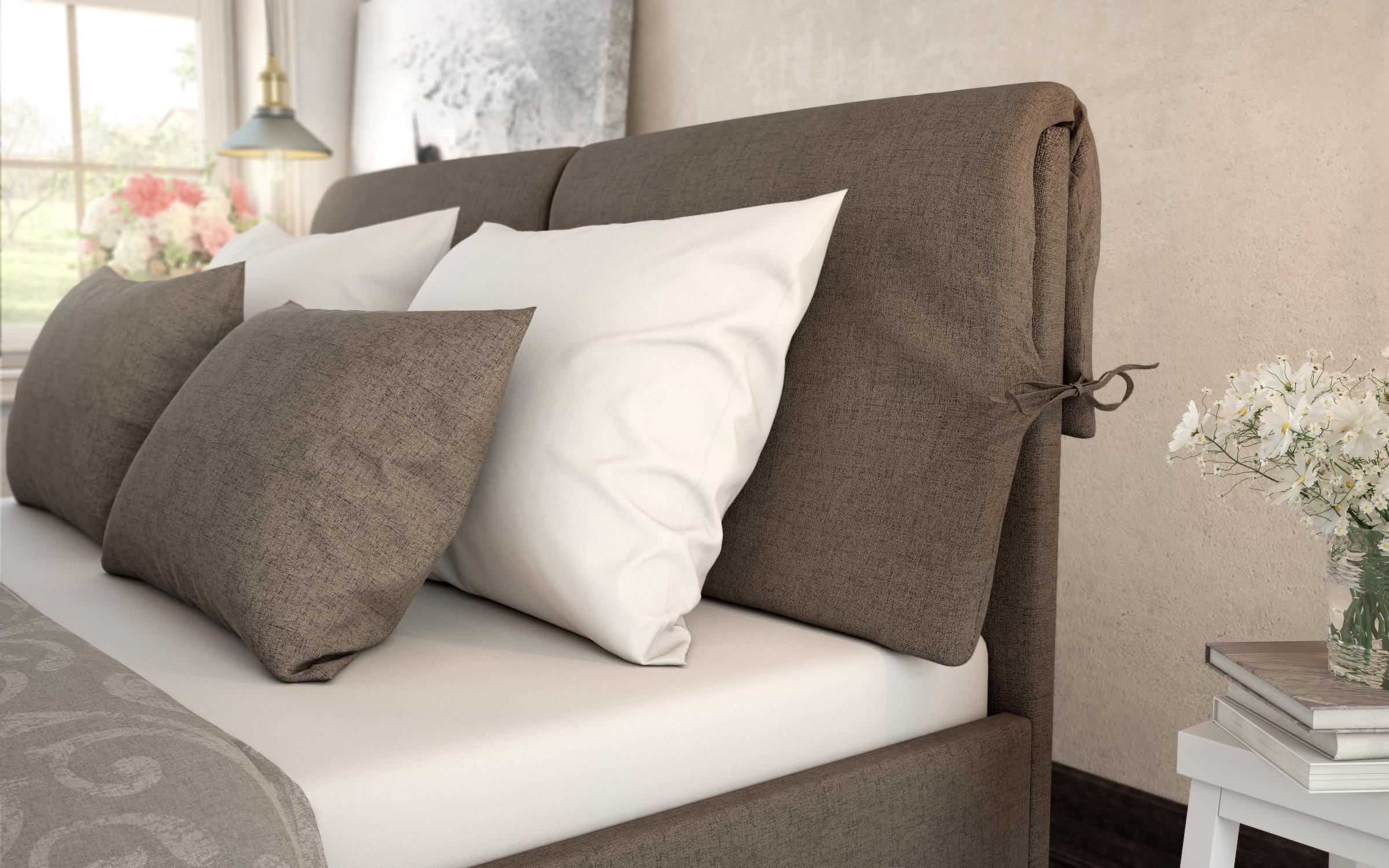 Pat dublu tapitat 160/200 Fiera, maro  4