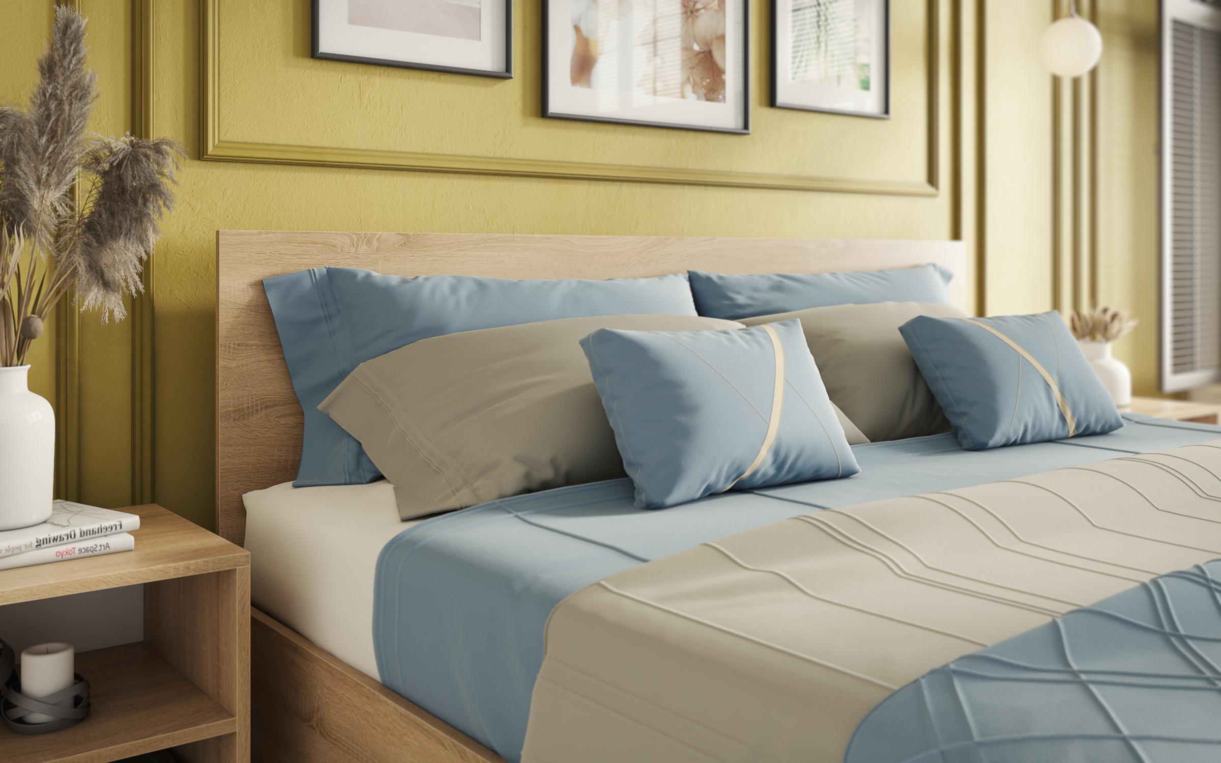 Pat dublu 160/200 Izi + saltea, stejar sonoma  3