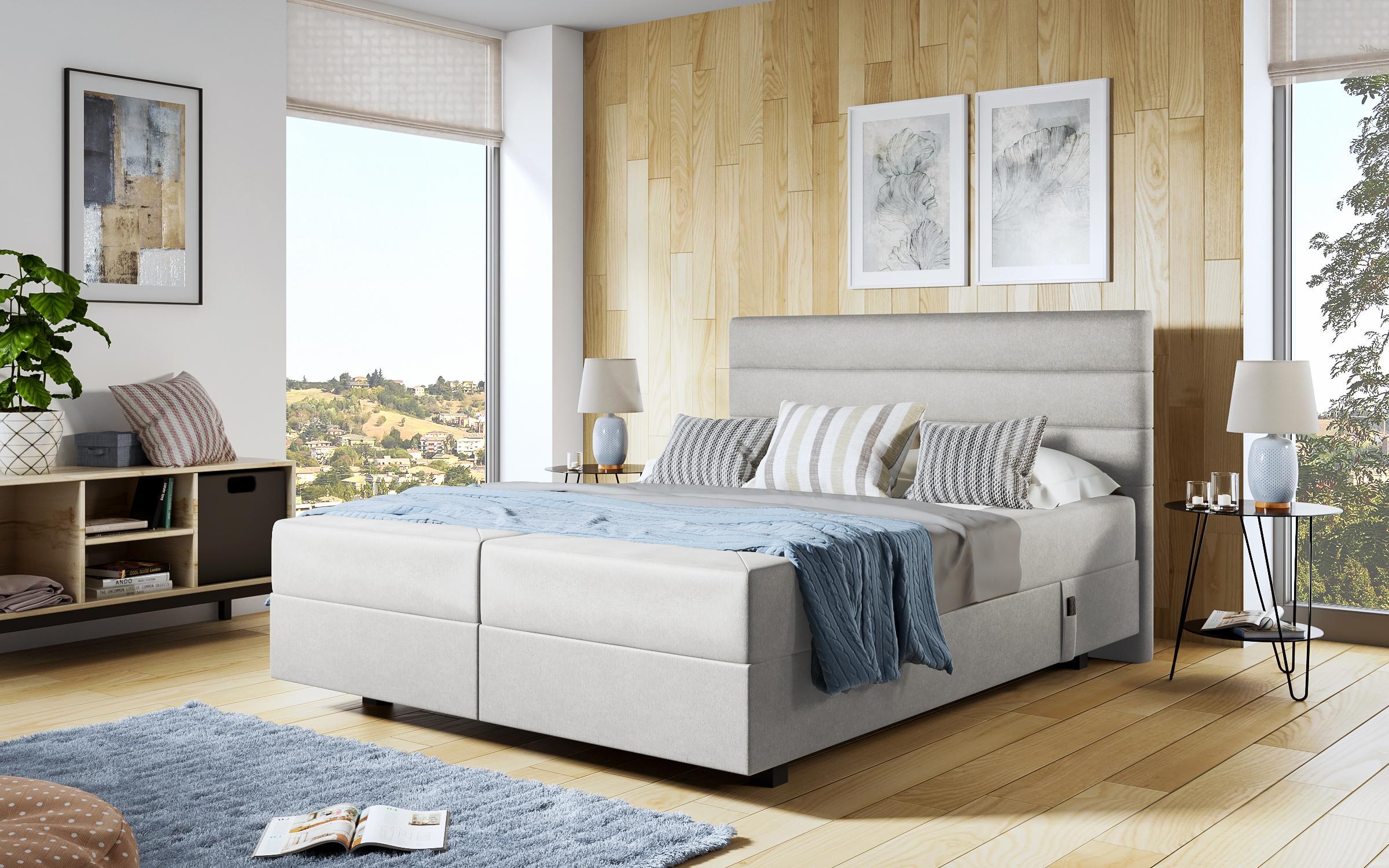 Pat dublu Carmela Boxspring, gri deschis  3
