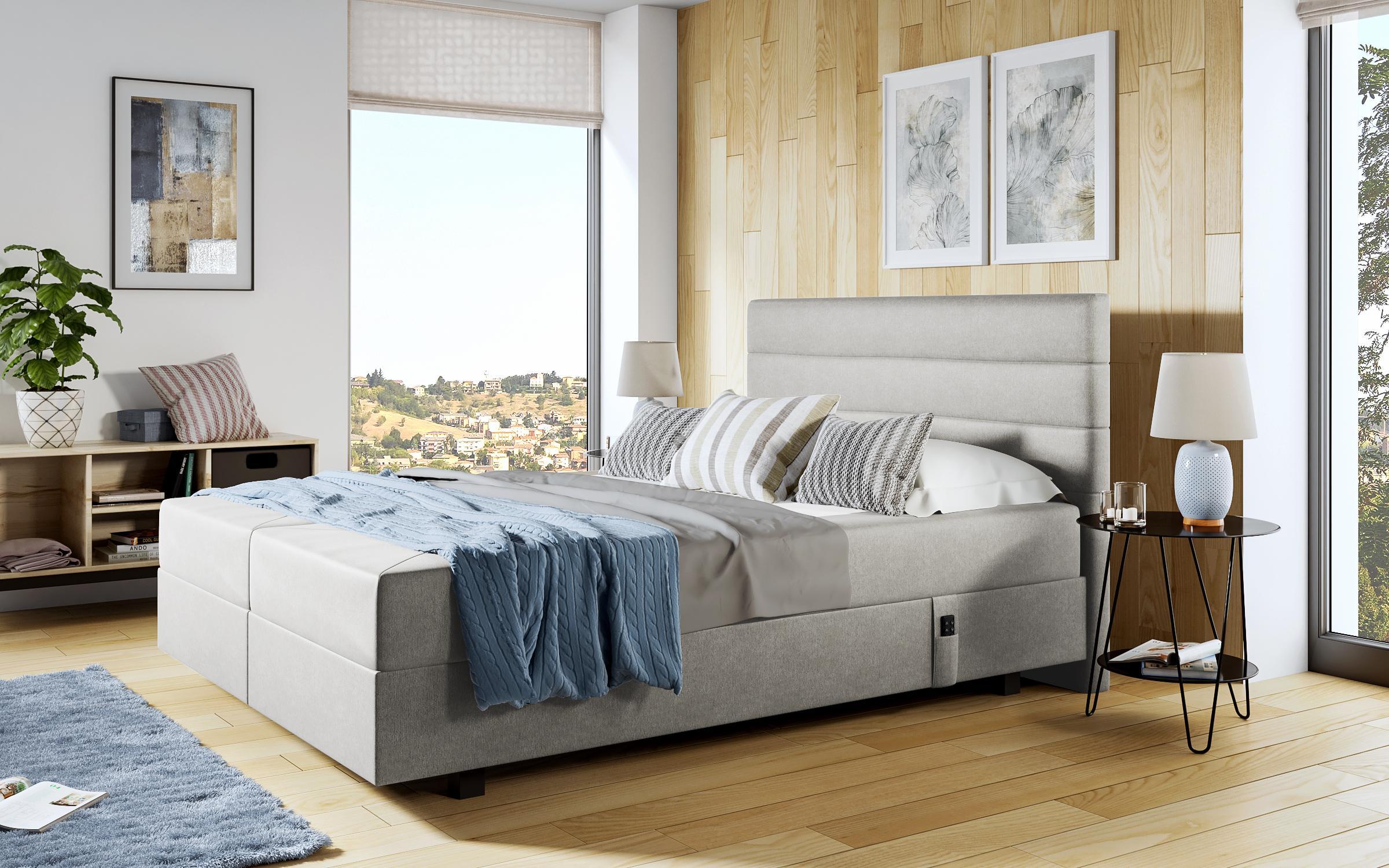 Pat dublu Carmela Boxspring, gri deschis  4