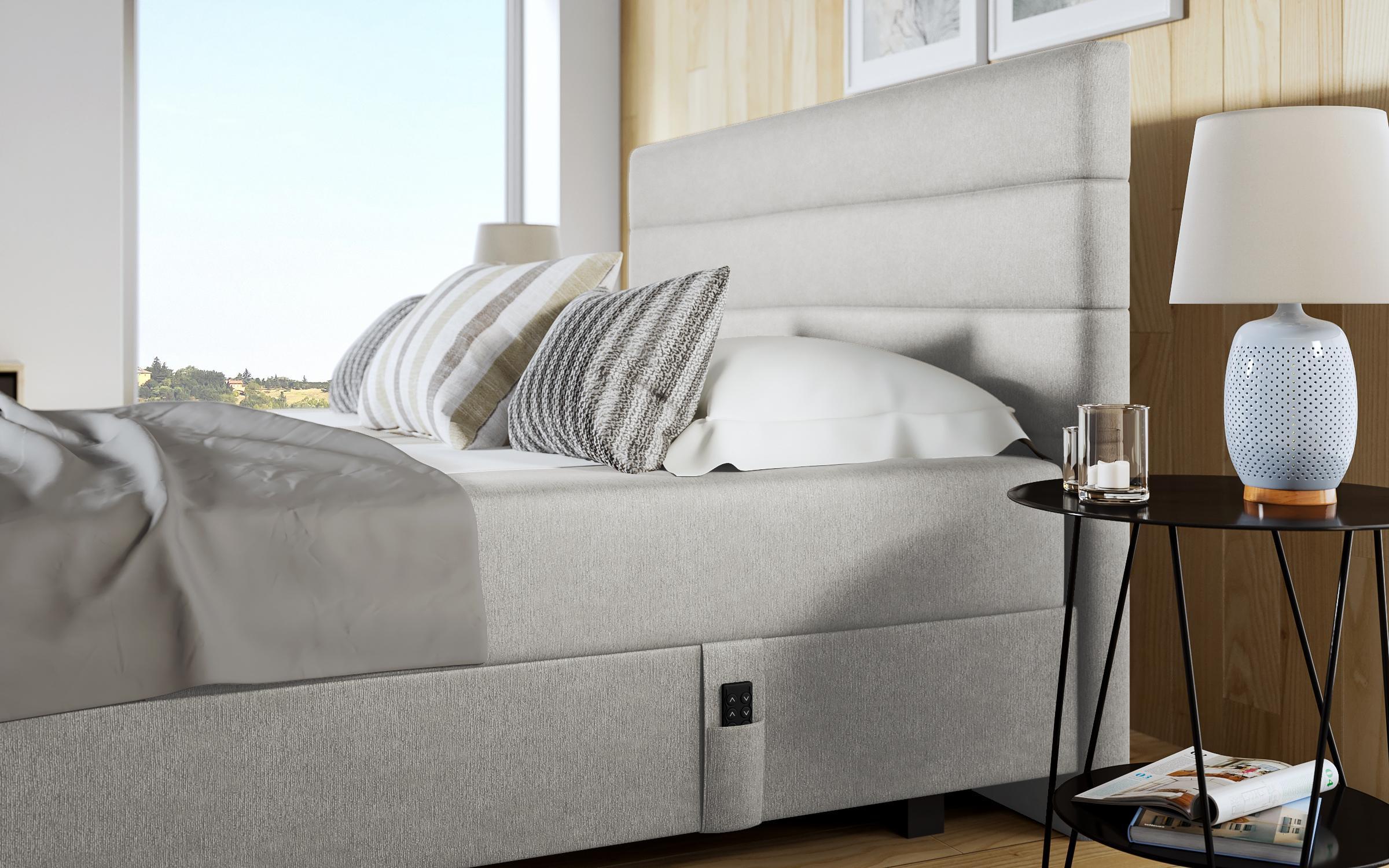 Pat dublu Carmela Boxspring, gri deschis  5