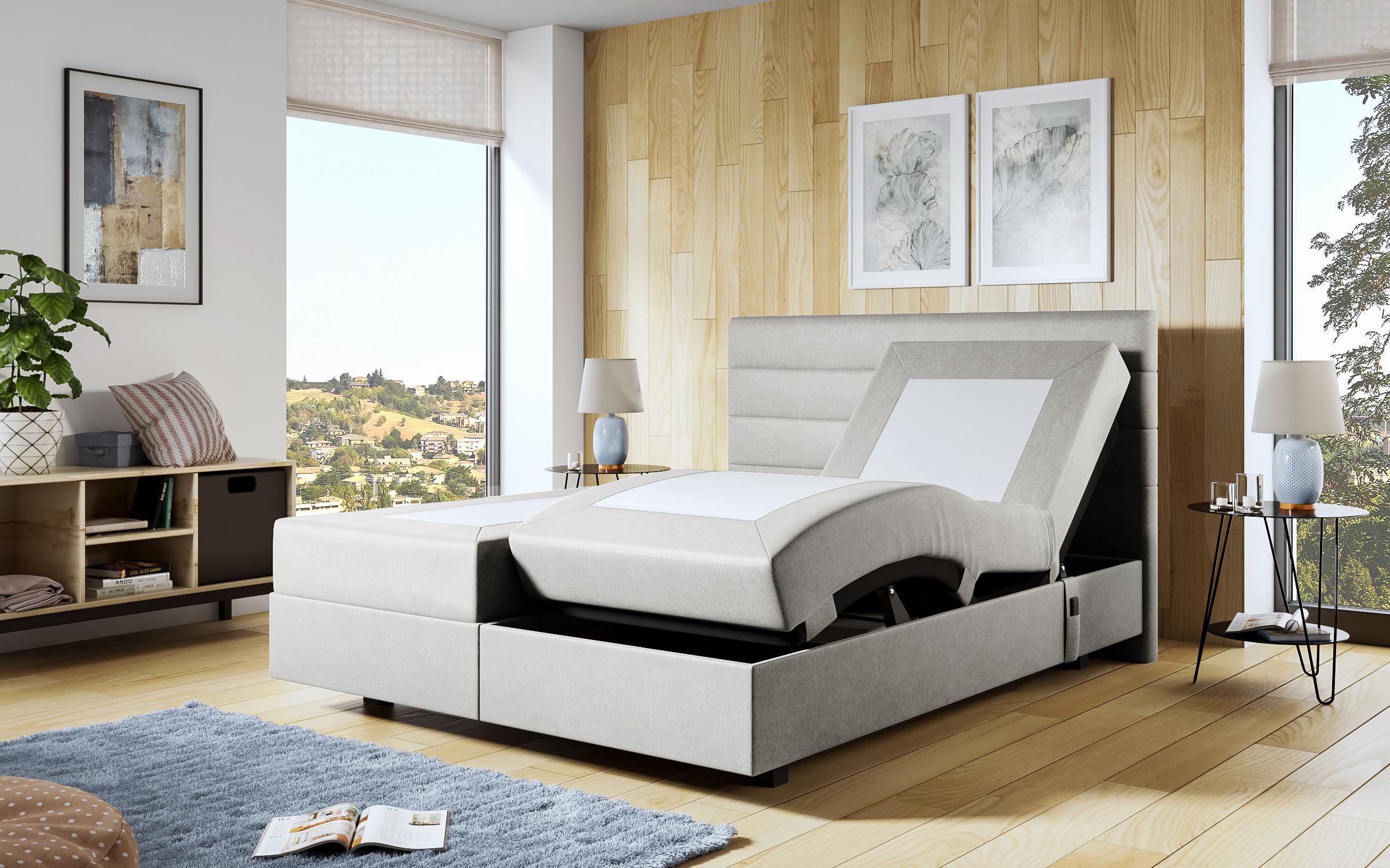 Pat dublu Carmela Boxspring, gri deschis  2