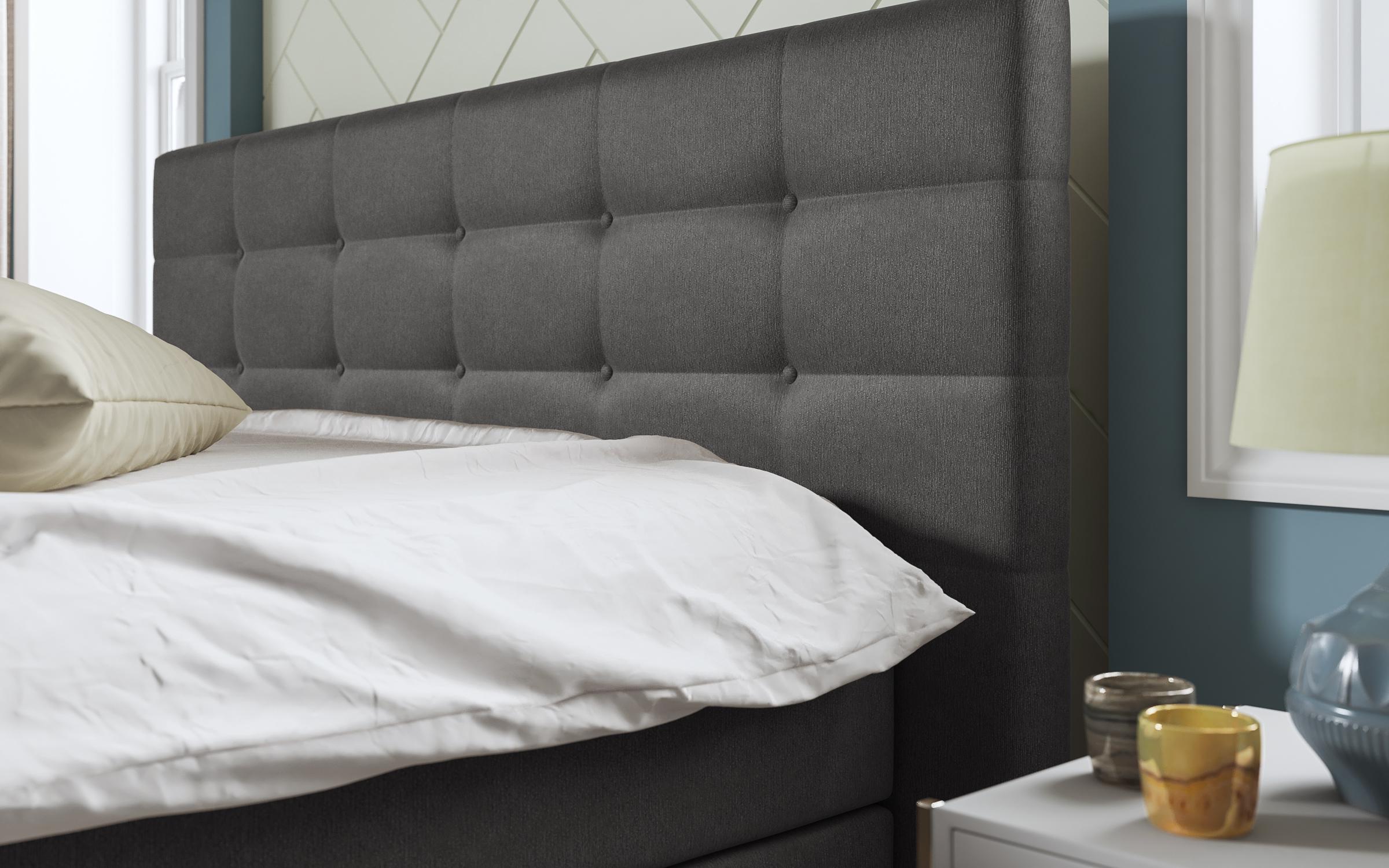 Pat dublu Maskoni Boxspring, antracit  4