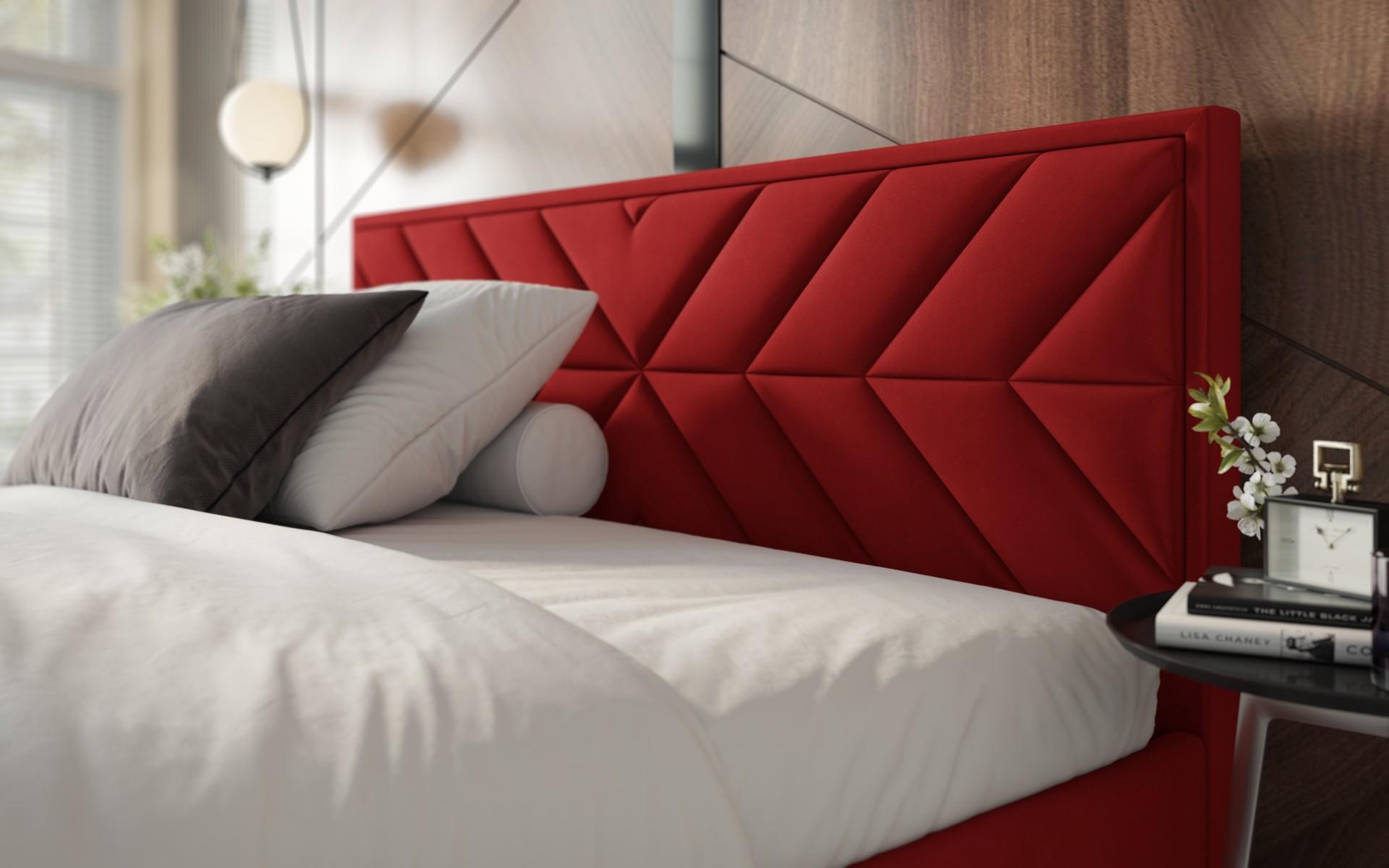 Pat dublu tapitat Mireli pentru saltea 160/200, rosu  3