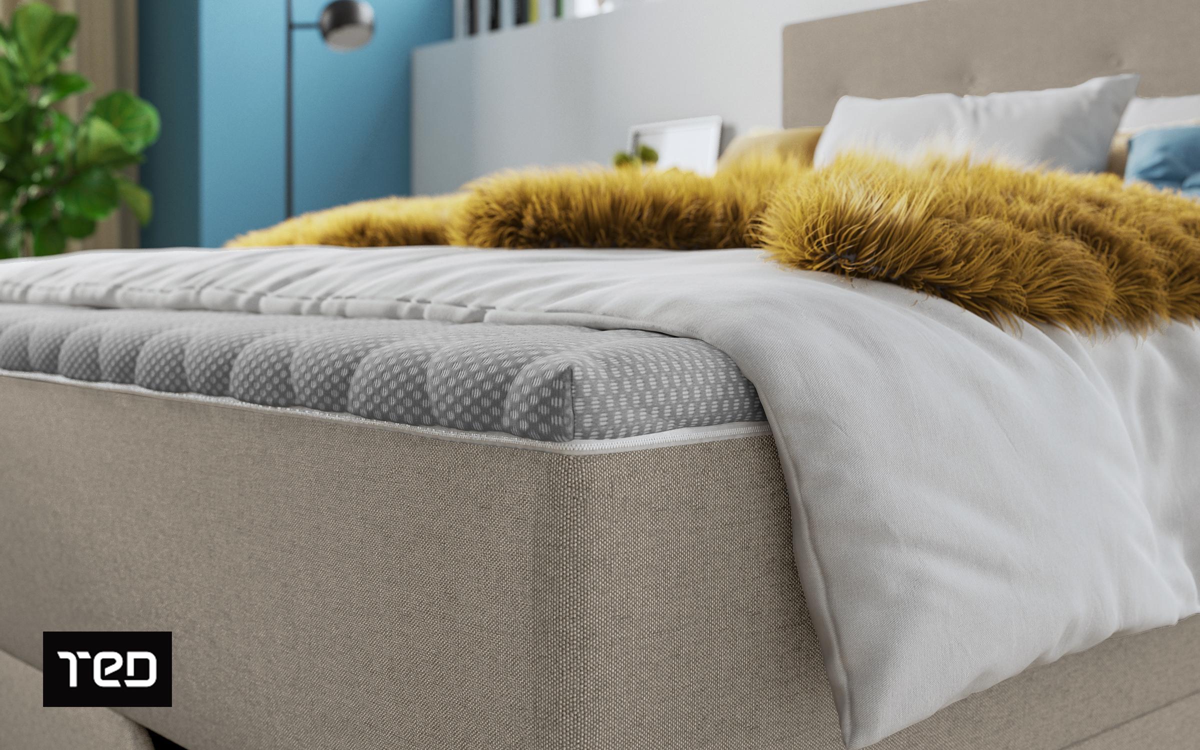 Pat dublu Boxspring Albeta 160/200, bej inchis 5