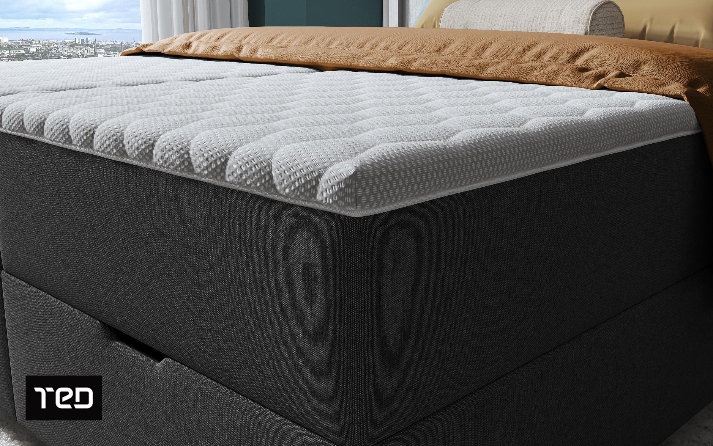 Pat dublu Boxspring Sinera 160/200, gri inchis  5