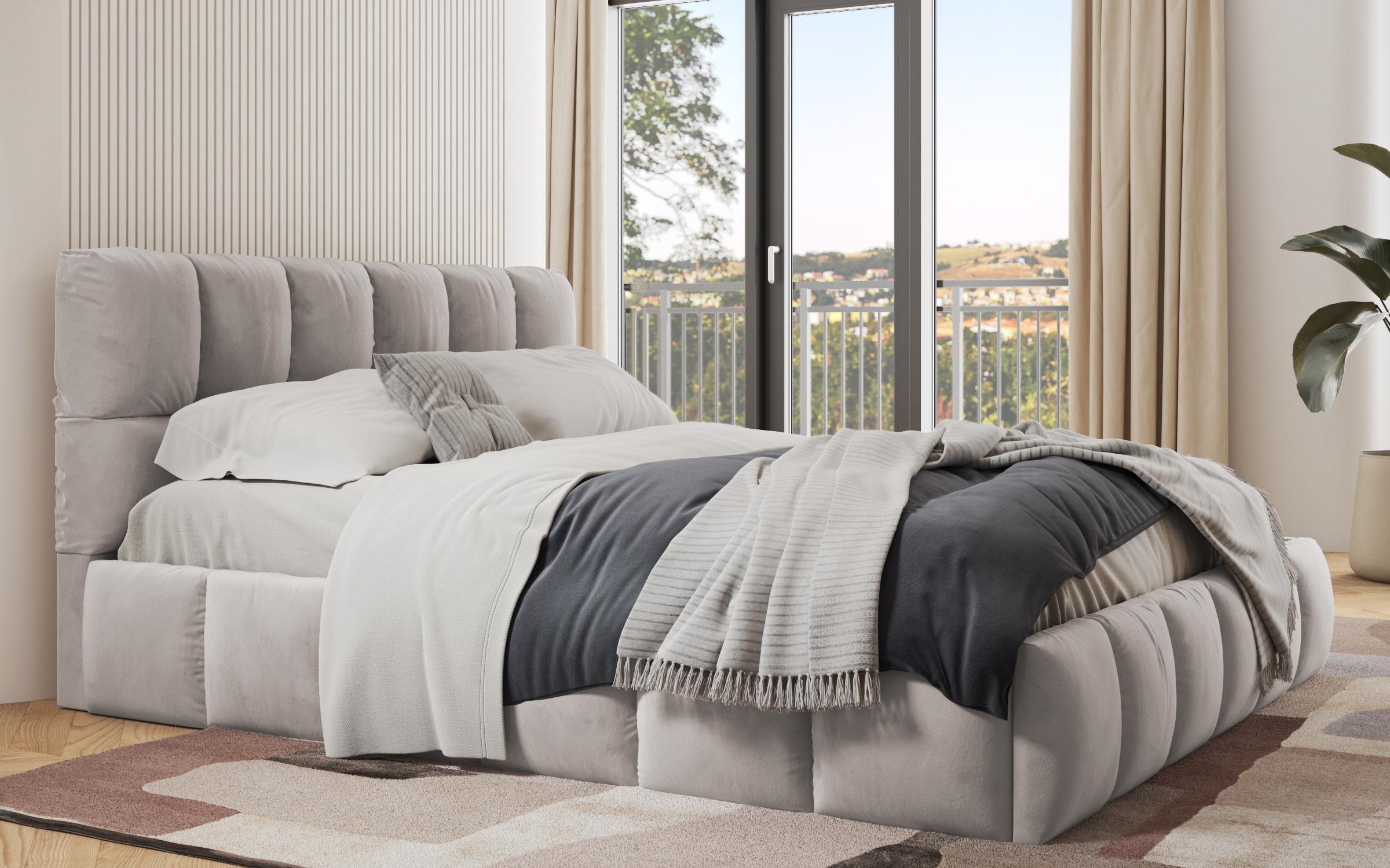 Pat dublu tapitat 160/200 Fiorela, bej  3