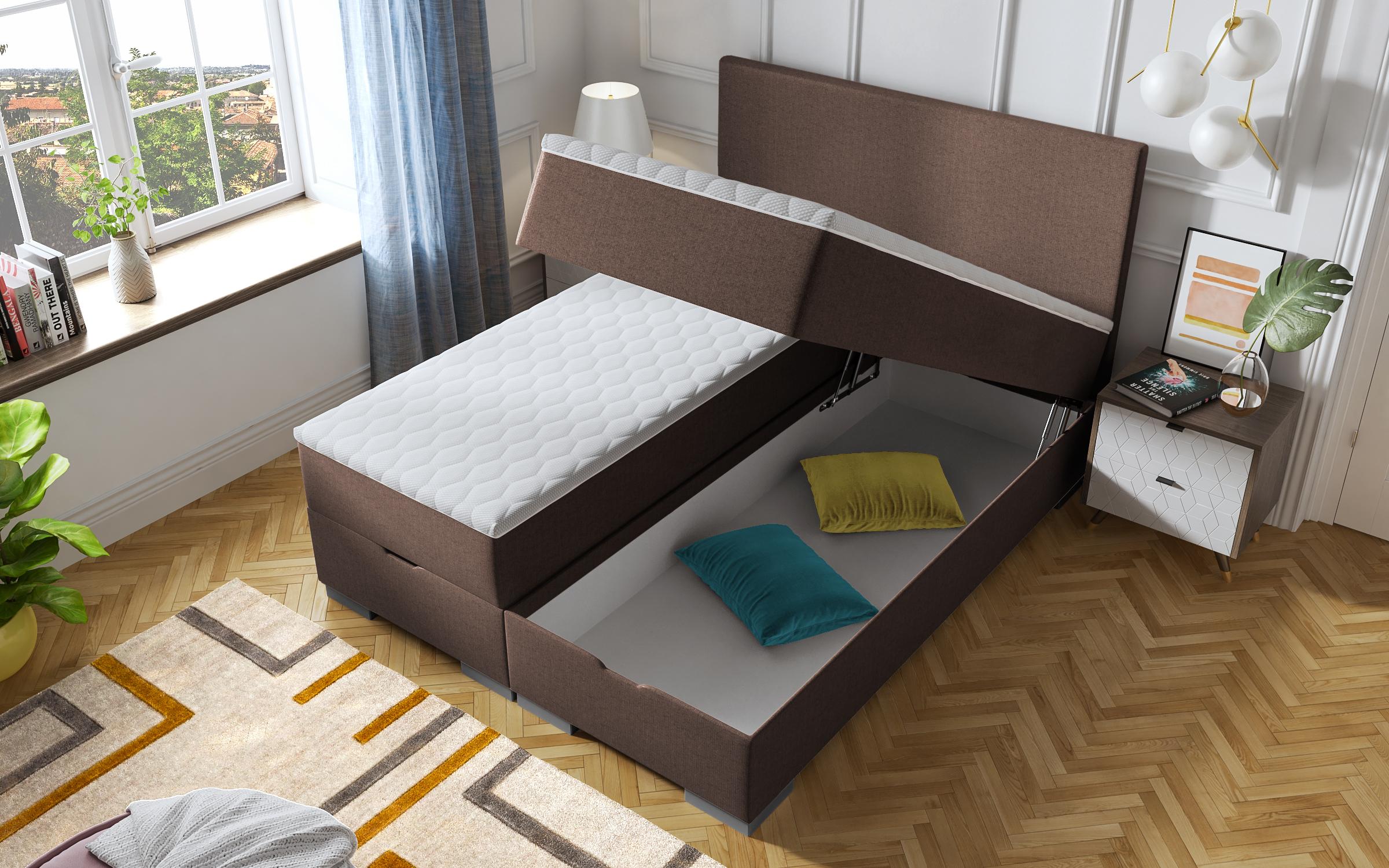 Pat dublu Boxspring 160/200 Evian, maro  4