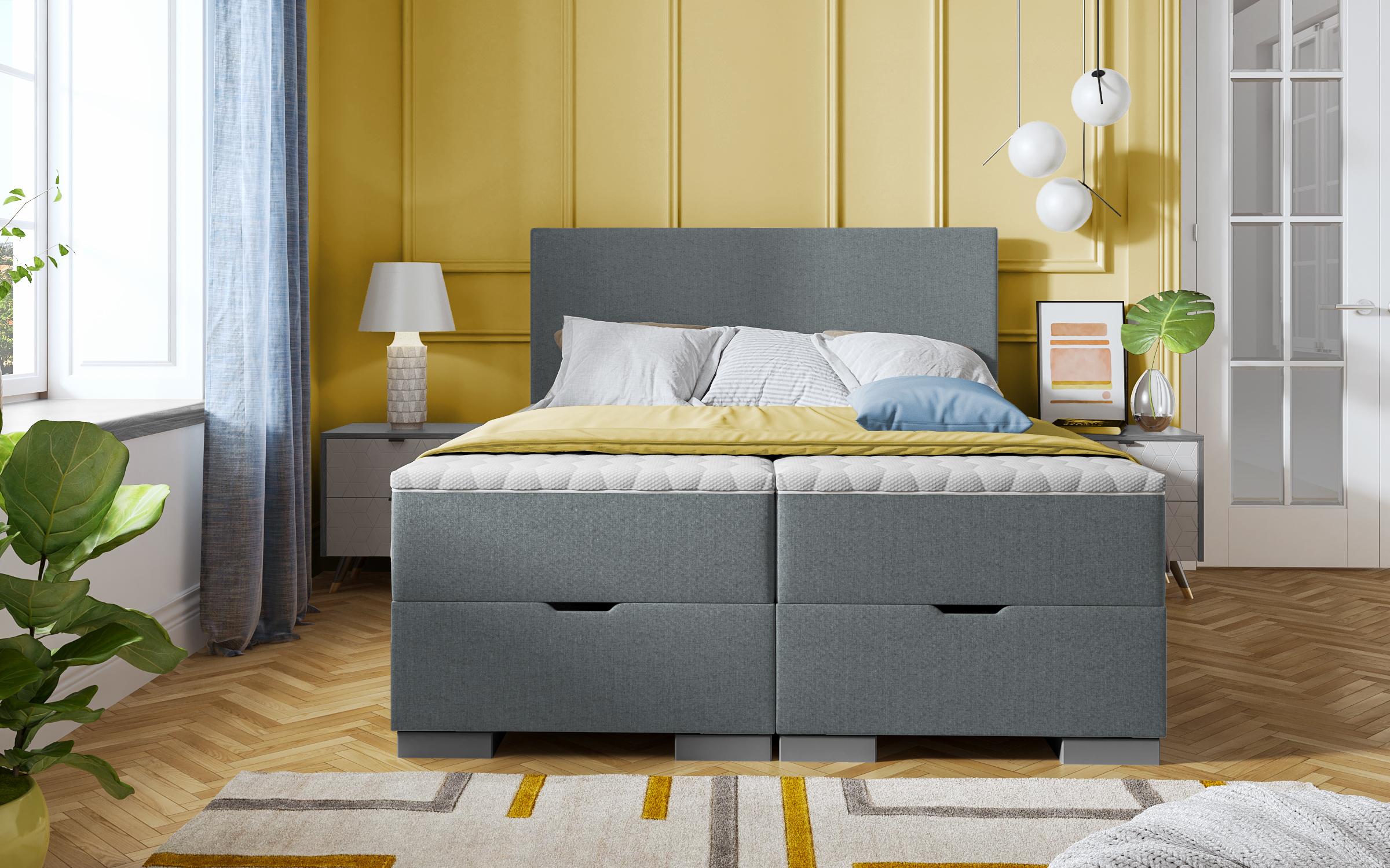 Pat dublu Boxspring 160/200 Evian, gri  2