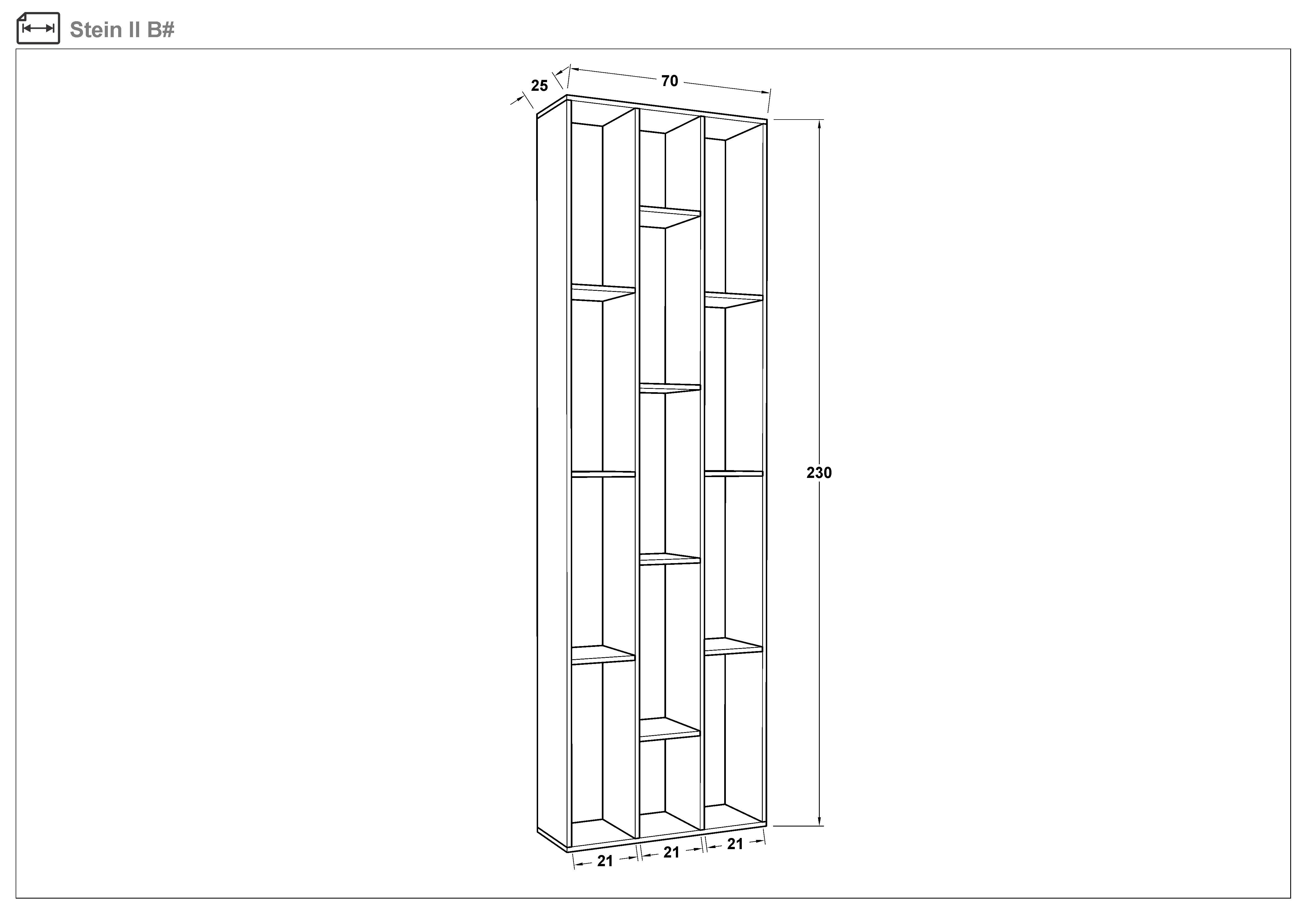 Biblioteca Stain, stejar sonoma  2