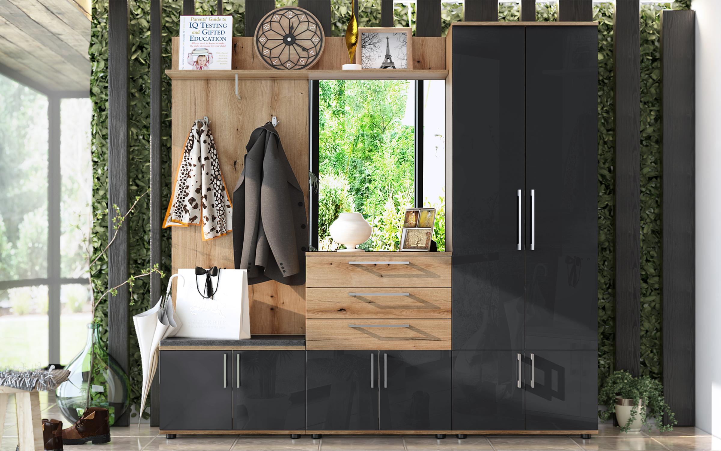 Cuier Step, stejar evoc + antracit lucios  2