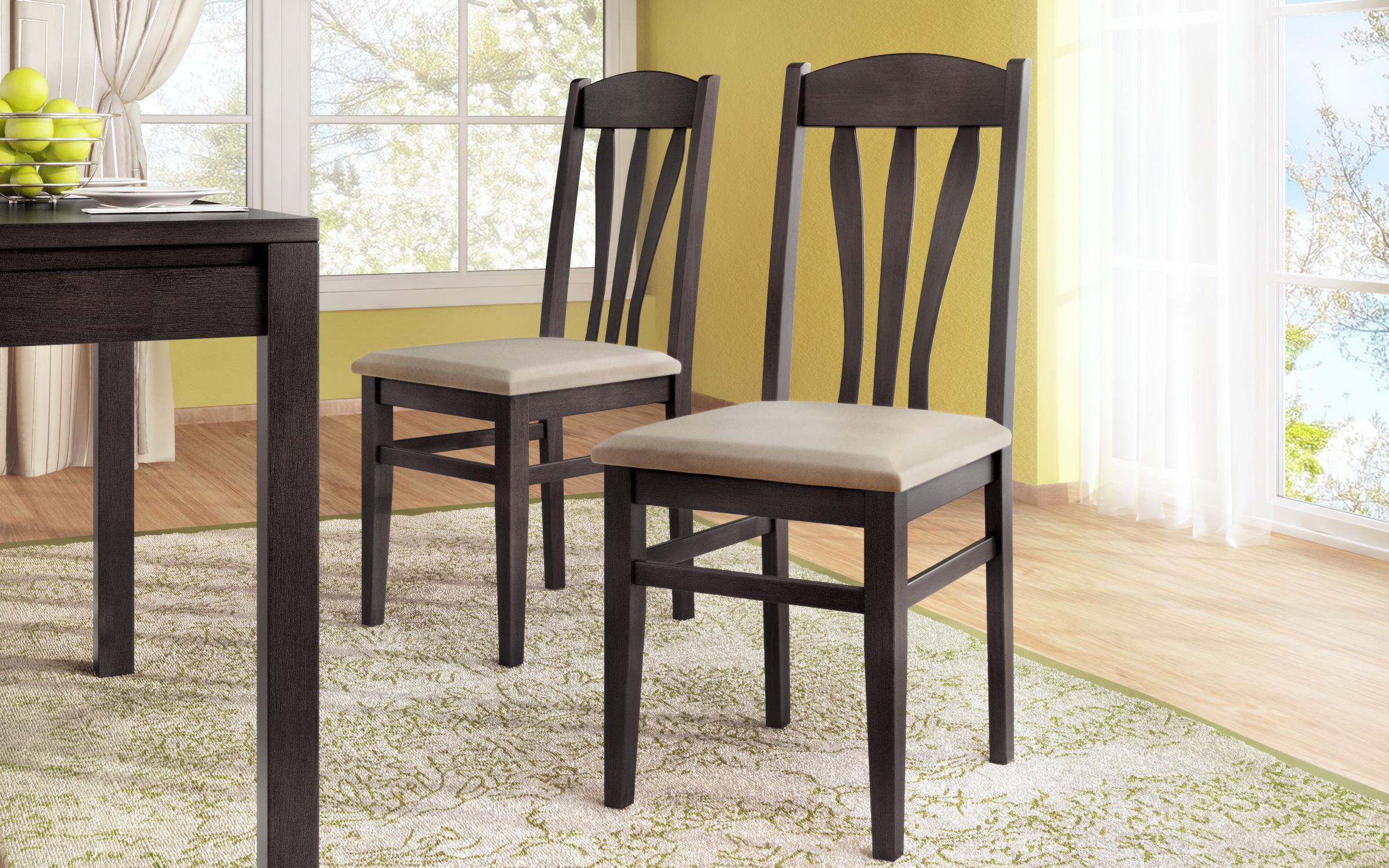 Masa dining Doni + 4 scaune Ardon, wenge + wenge + sezut maro deschis  3