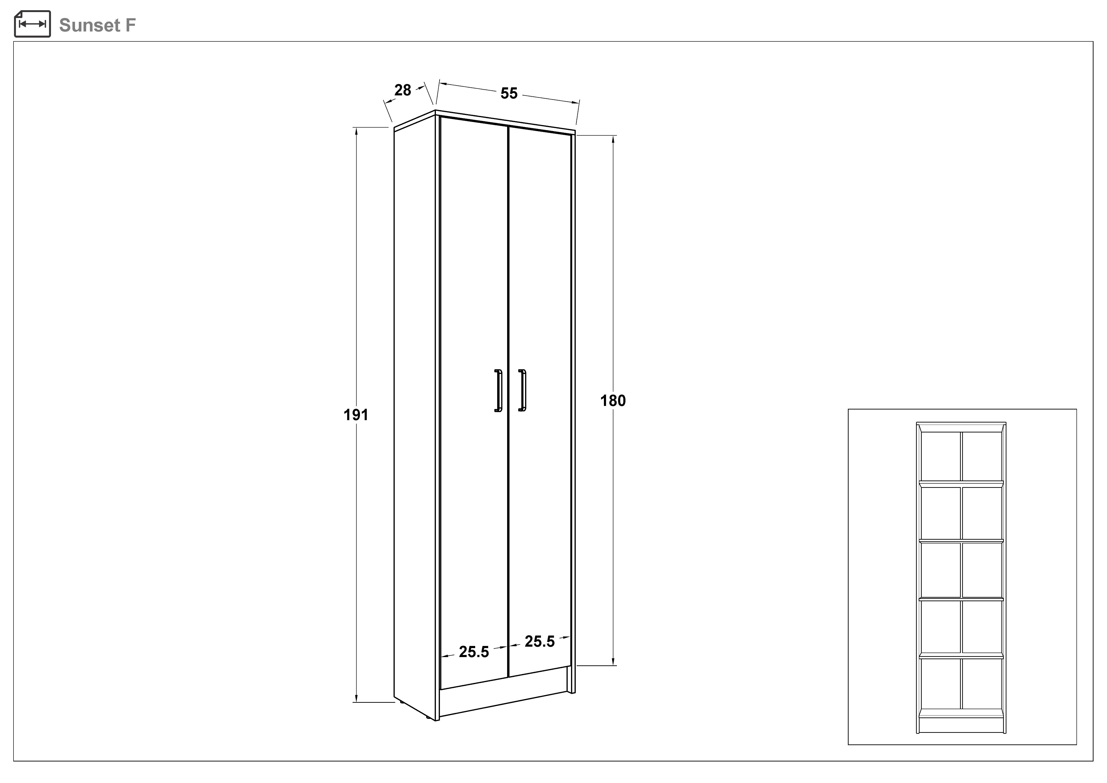 Dulap Sunset, rockford deschis  2