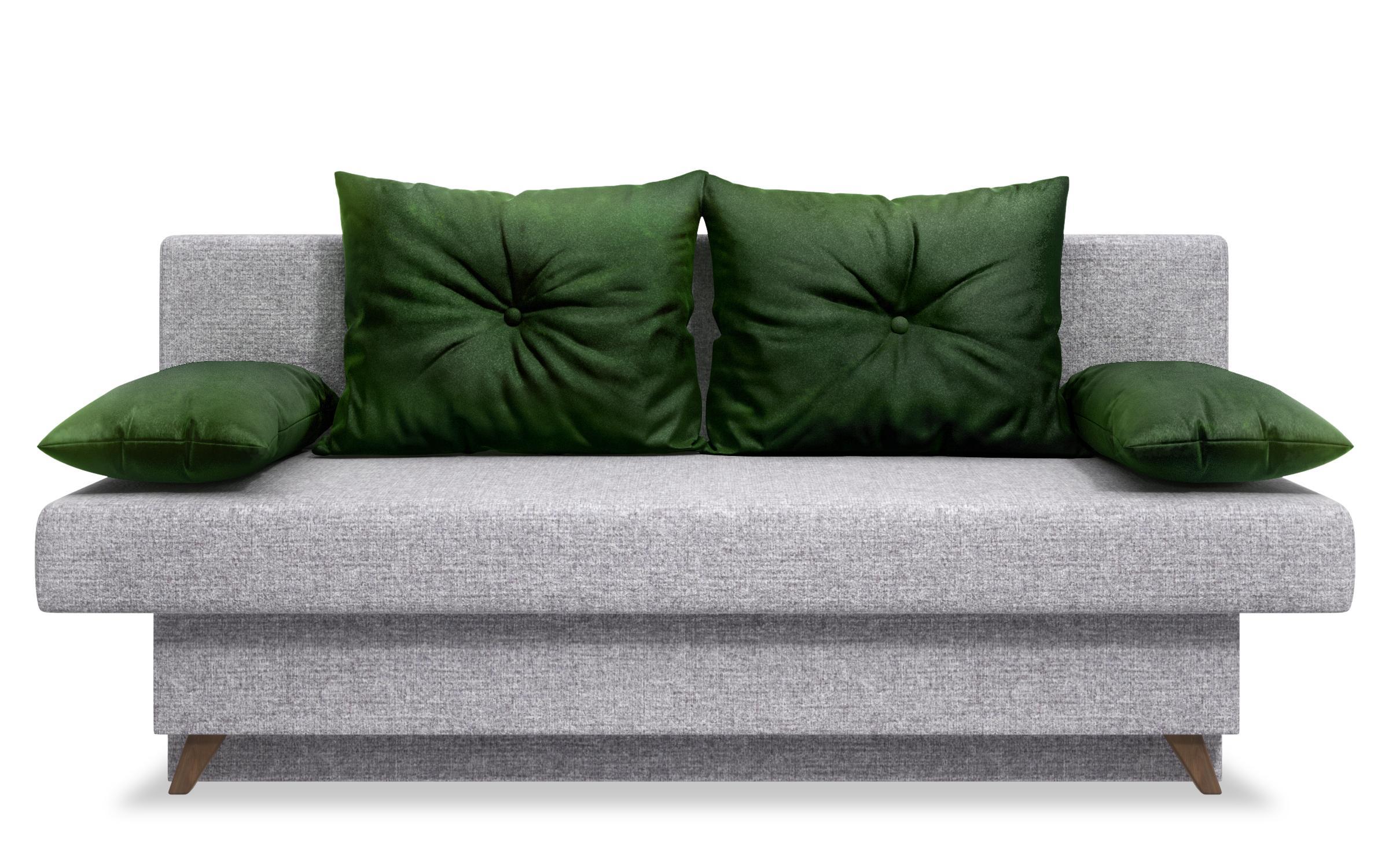 Canapea extensibila Victorio, gri deschis + verde  1