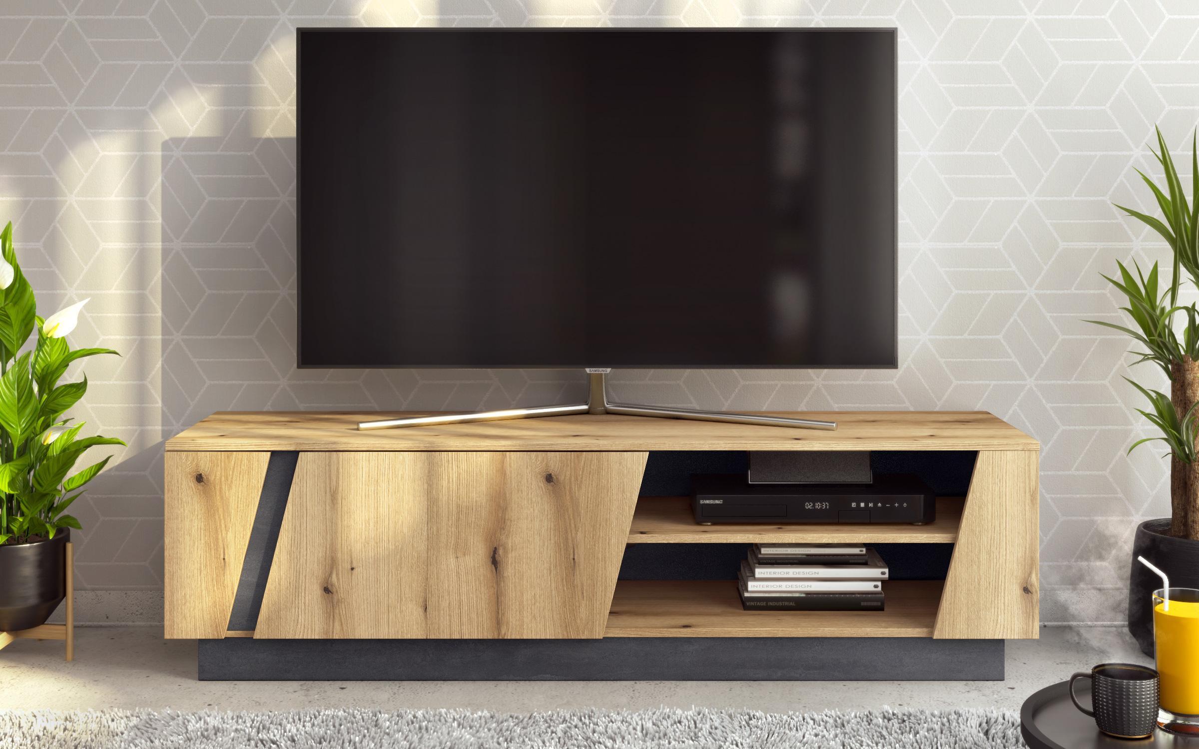 Modul TV Delta, stejar Evoc + Magma  3