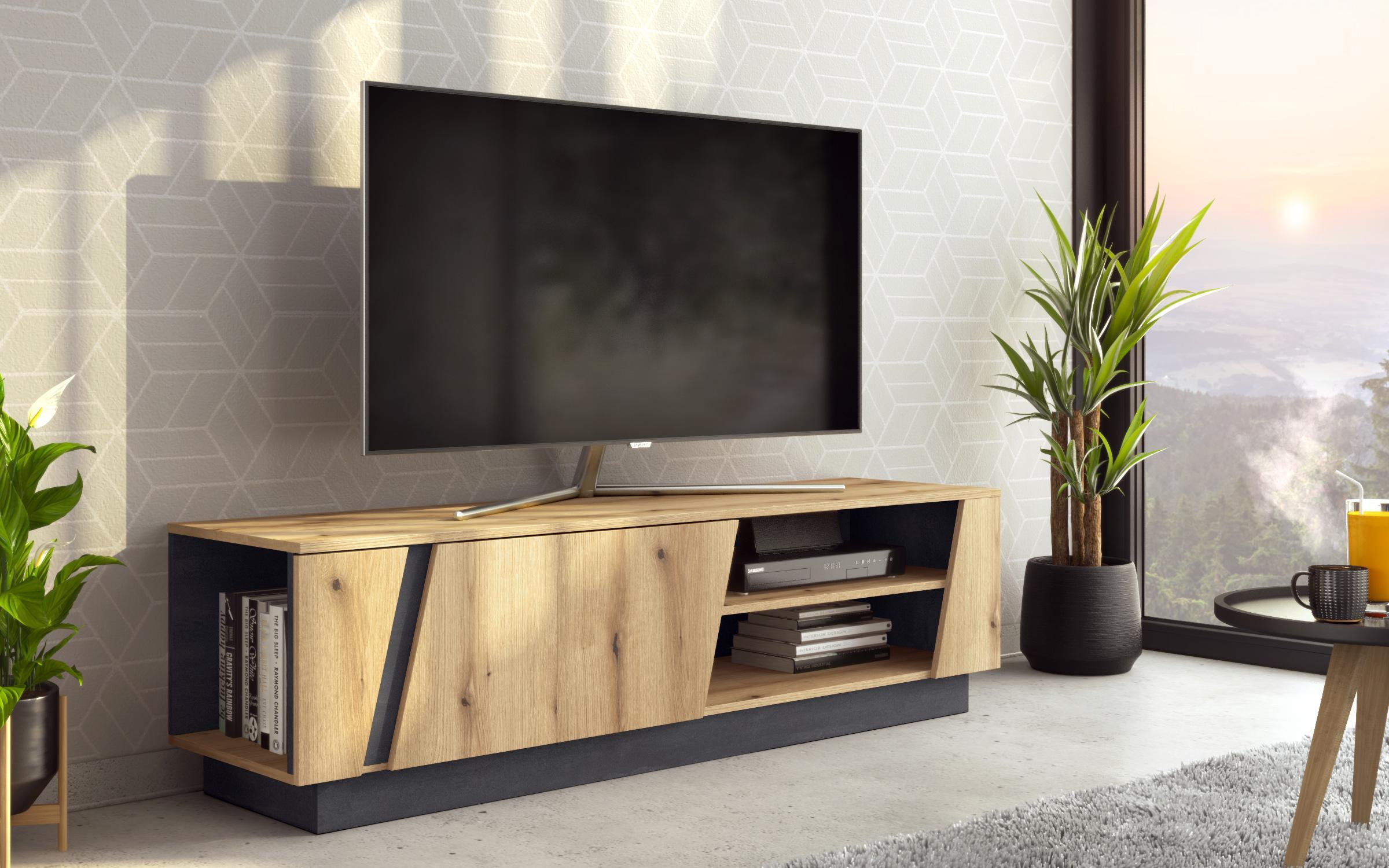 Modul TV Delta, stejar Evoc + Magma  1