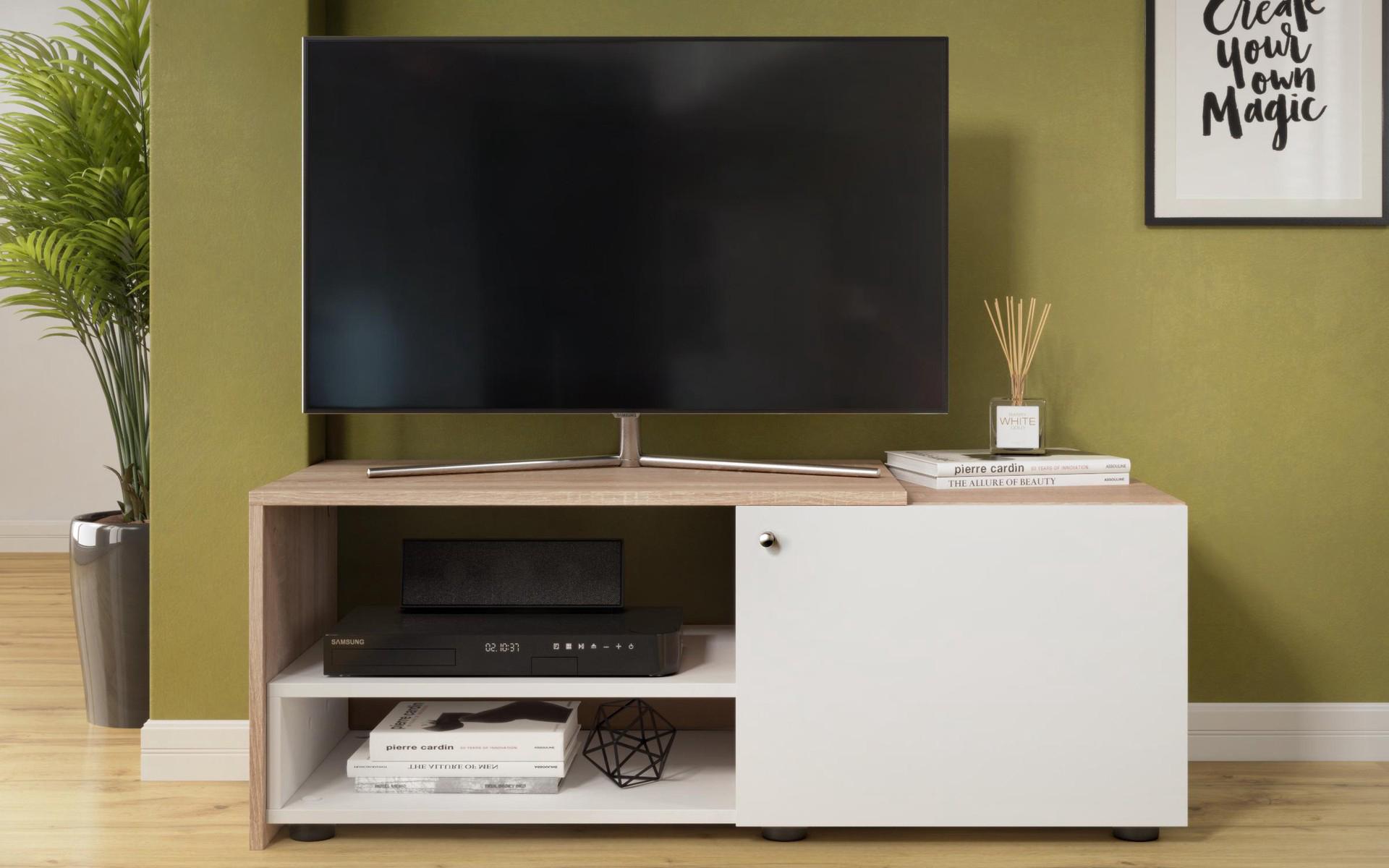 Modul TV Ritmo, stejar sonoma + alb lucios  2
